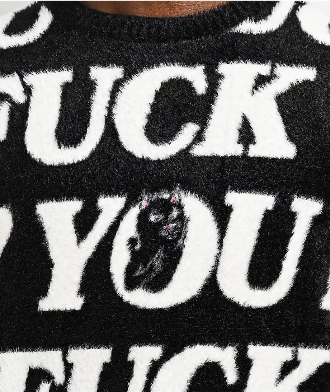 RIPNDIP F.U.U.F.F. Black & White Fuzzy Sweater Product Image