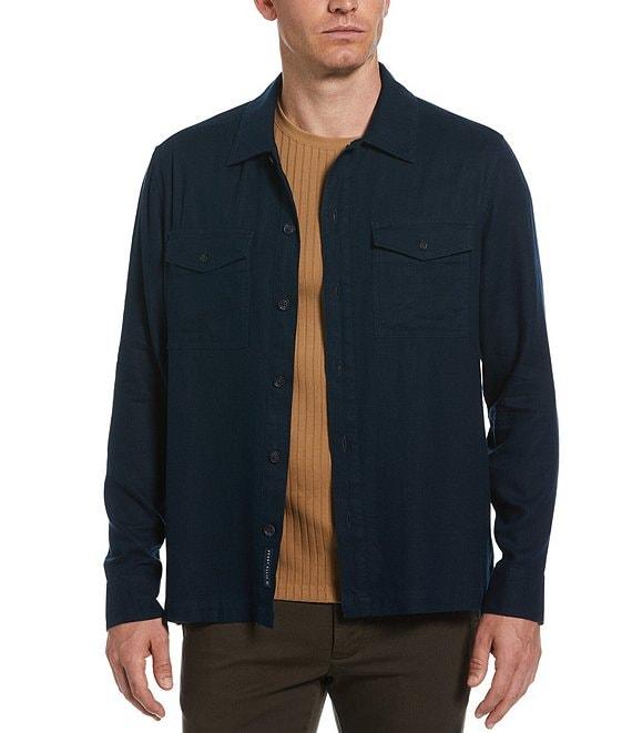 Perry Ellis Linen-Blend Shirt Jacket Product Image