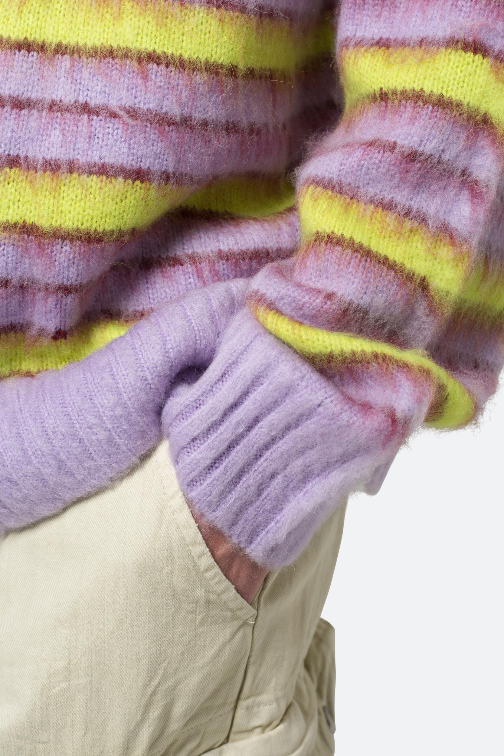 Striped Mohair Sweater - Green/Purple Product Image