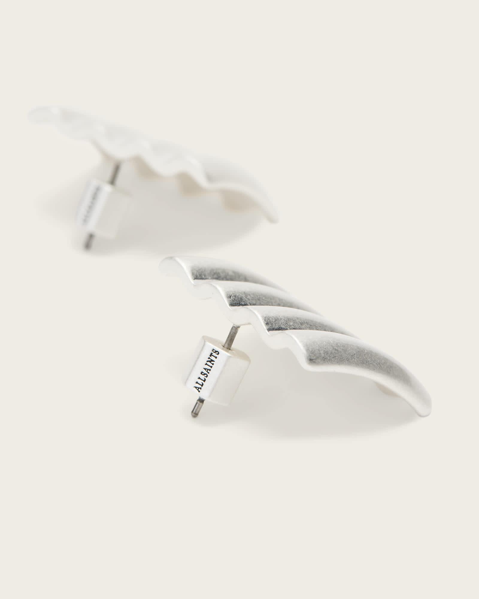 Janna Flat Earrings WARM SILVER | ALLSAINTS US Product Image