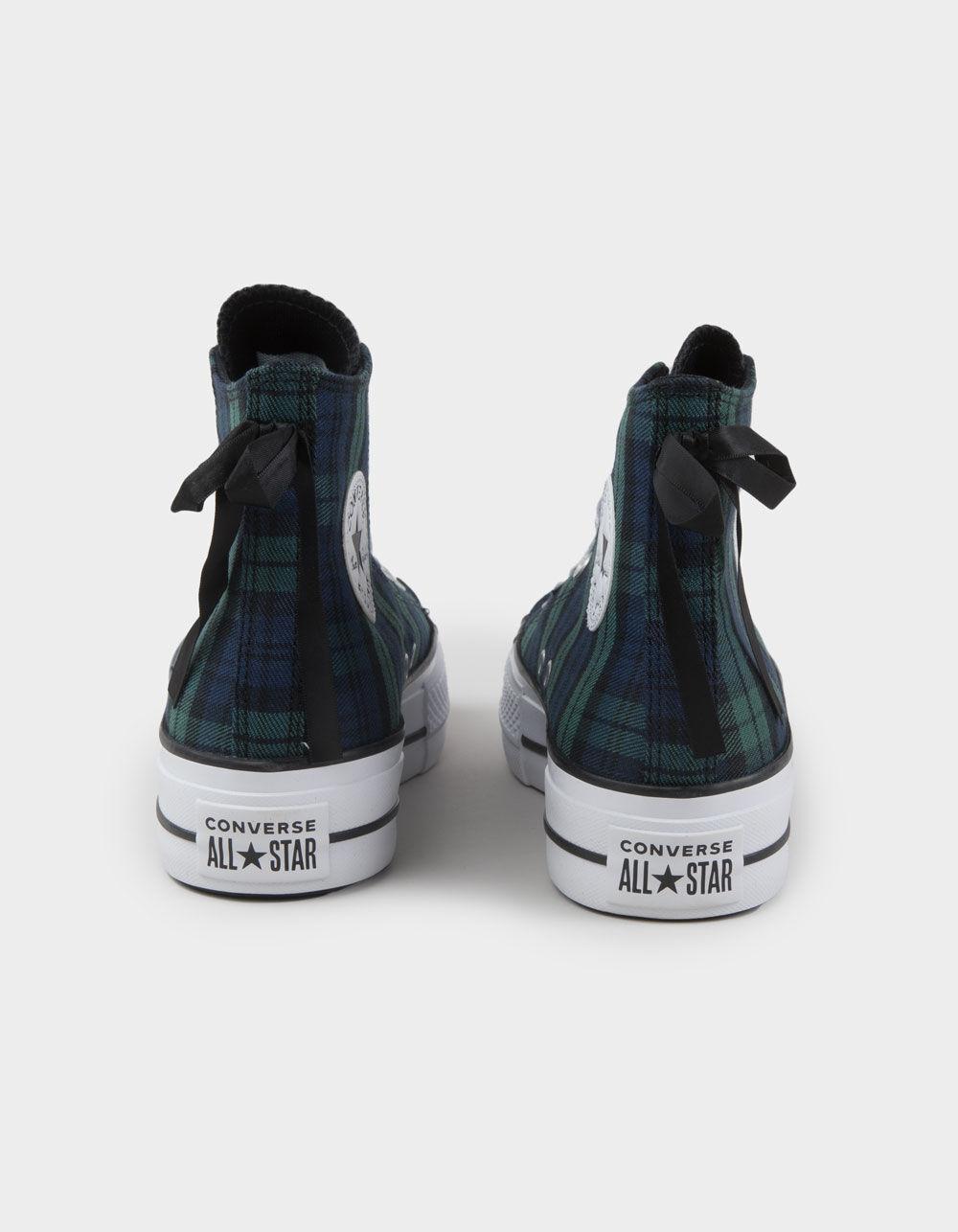 CONVERSE Chuck Taylor All Star Plaid Lift Womens High Top Platform Shoes - PLAID Product Image