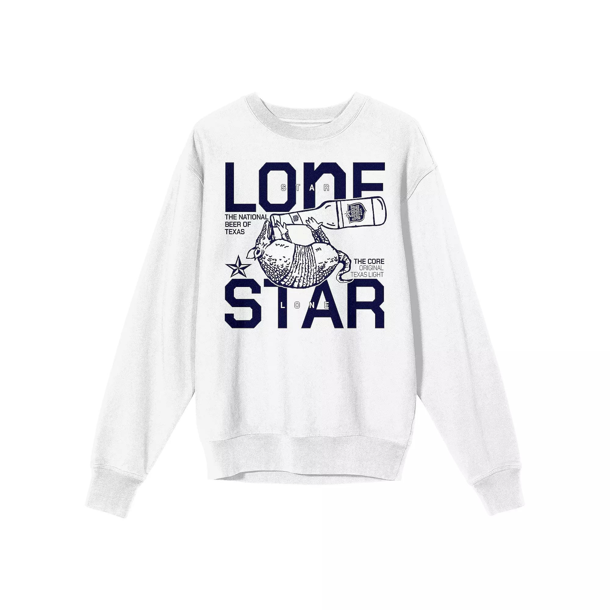 Men's Lone Star Beer Armadillo Drinking Long Sleeve Graphic Tee,  Product Image