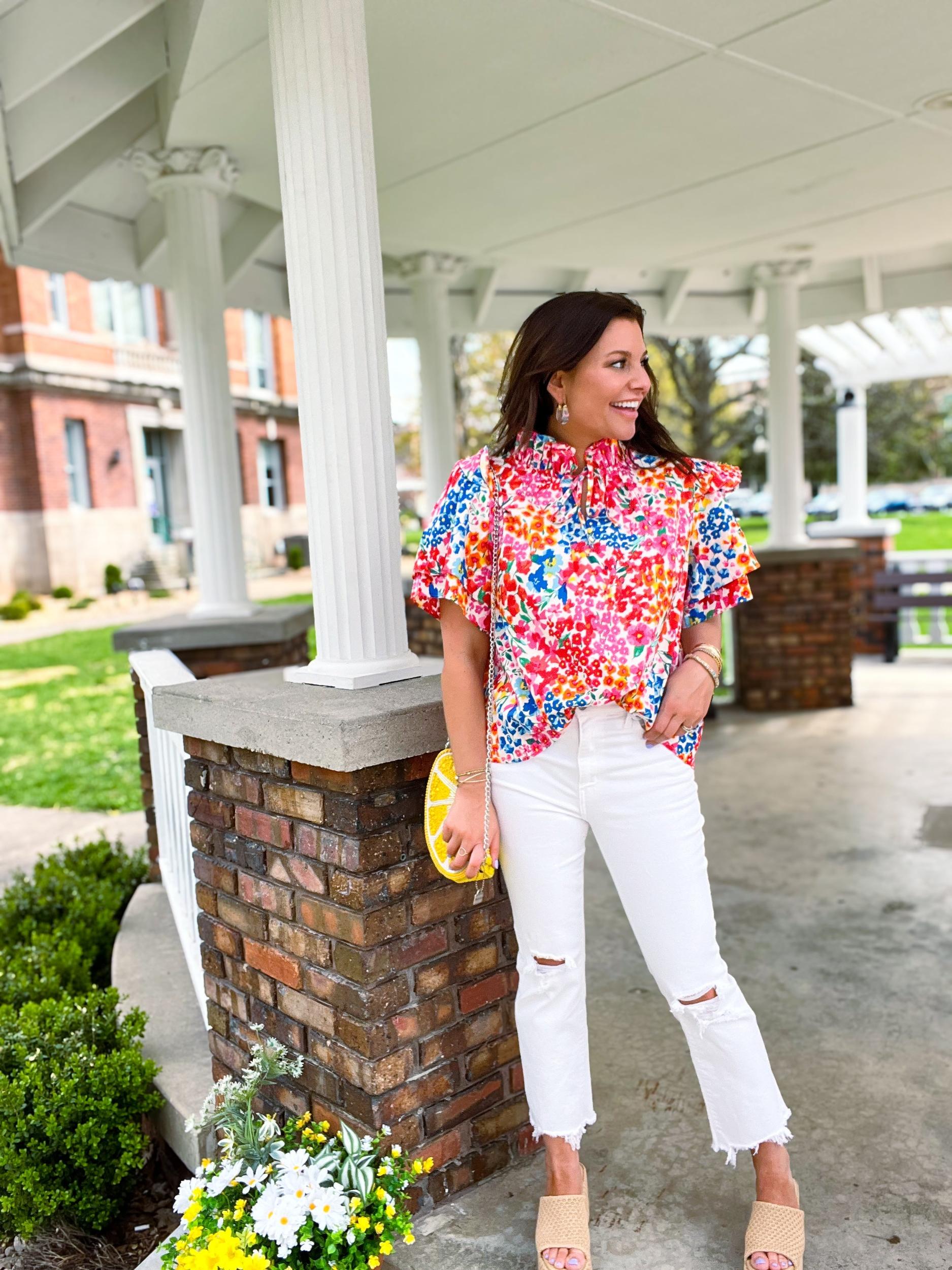 Shauna Ruffle Shoulder Top Product Image