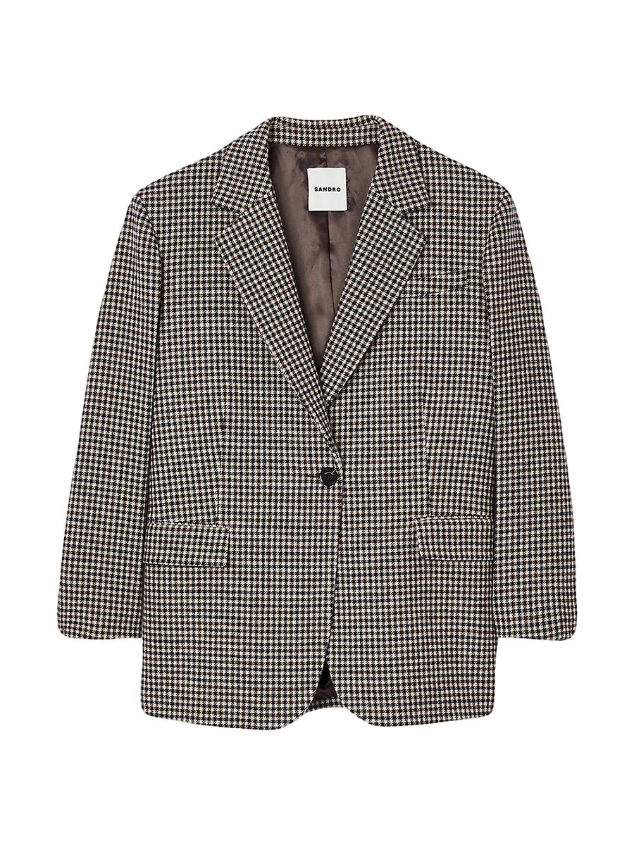 Womens Small-Check Suit Jacket Product Image