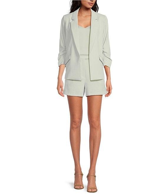 Skies Are Blue High Waisted Flat Front Recycled Tailored Shorts Product Image