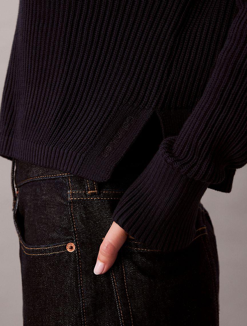 Smooth Cotton Relaxed Polo Sweater Product Image