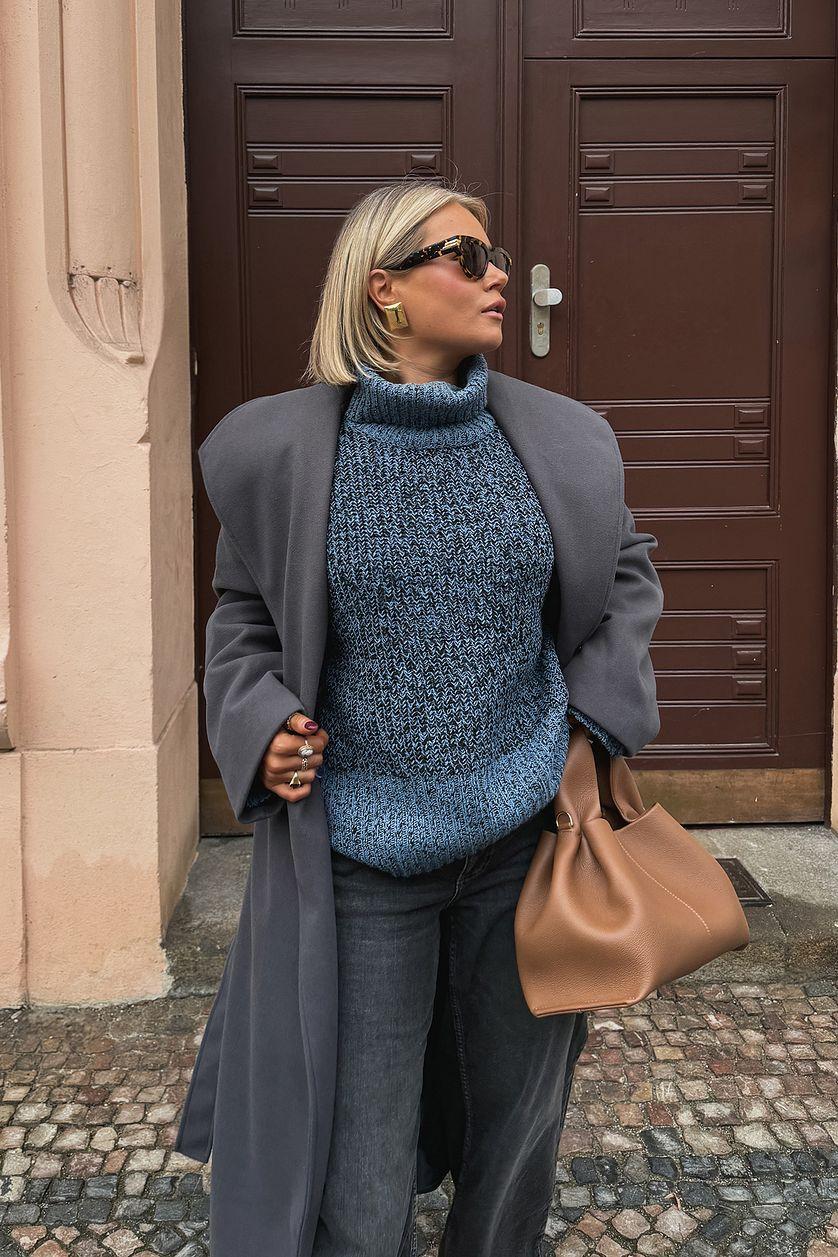 Turtleneck Knitted Sweater Product Image