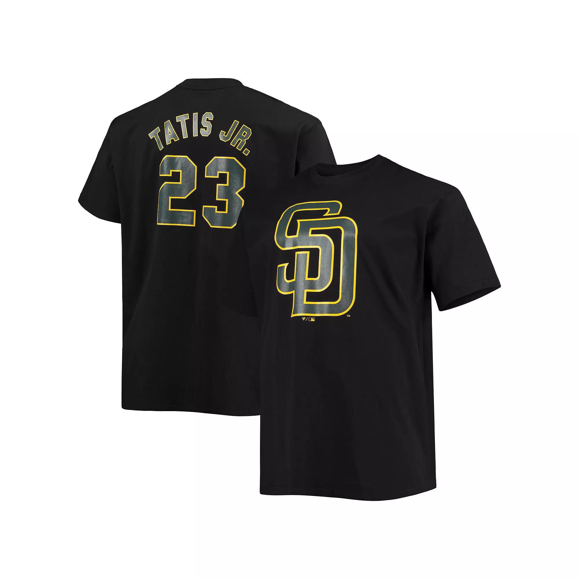 Men's Fanatics Branded Fernando Tatis Jr. Black San Diego Padres Big & Tall Wordmark Name & Number T-Shirt,  Product Image
