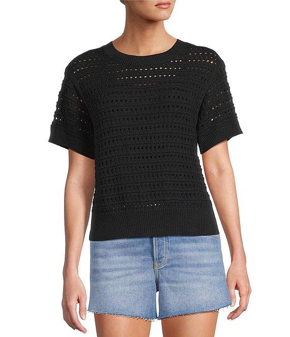 Antonio Melani Active Knit Crew Neck Short Sleeve Pullover Product Image