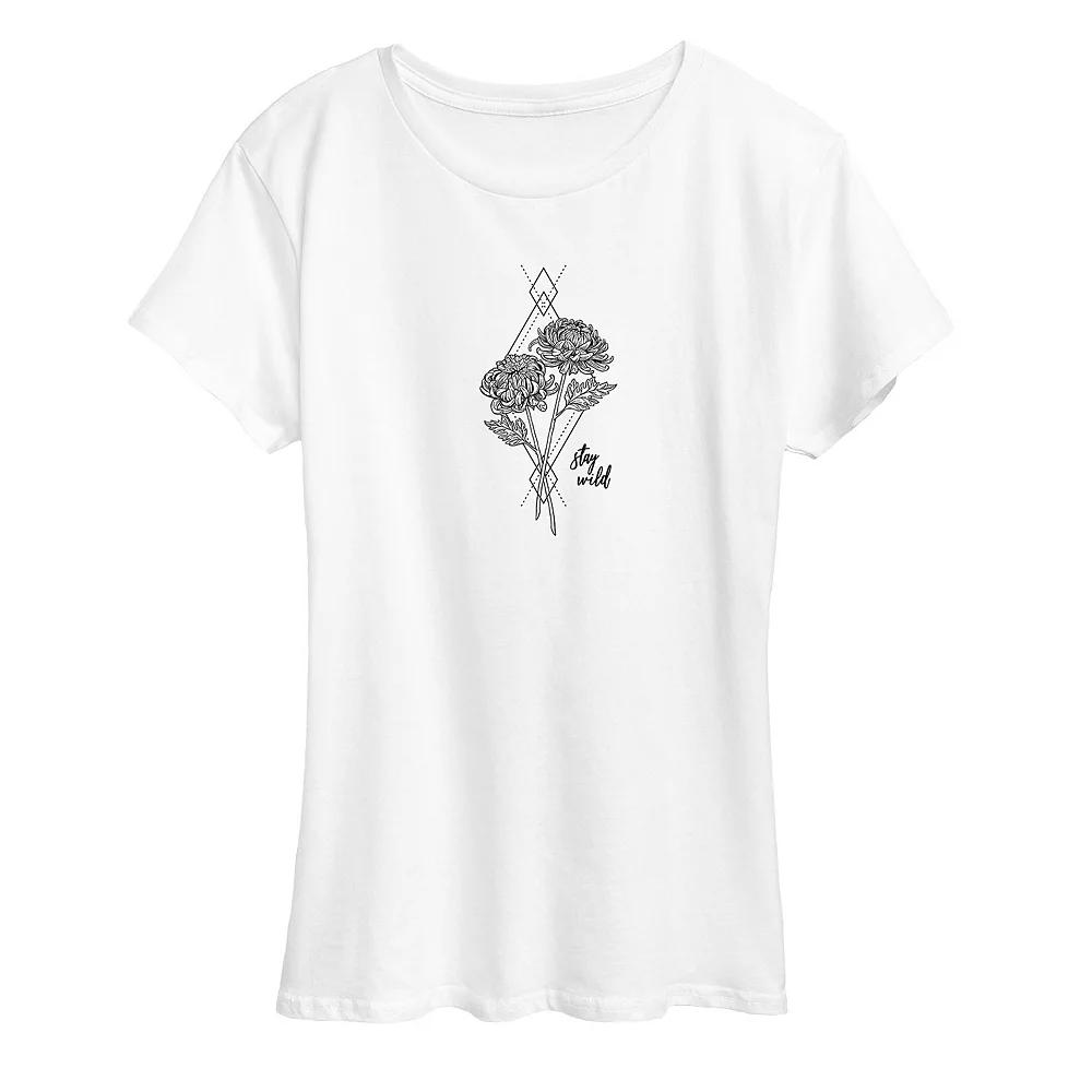 Womens Stay Wild Geometric Graphic Tee Product Image