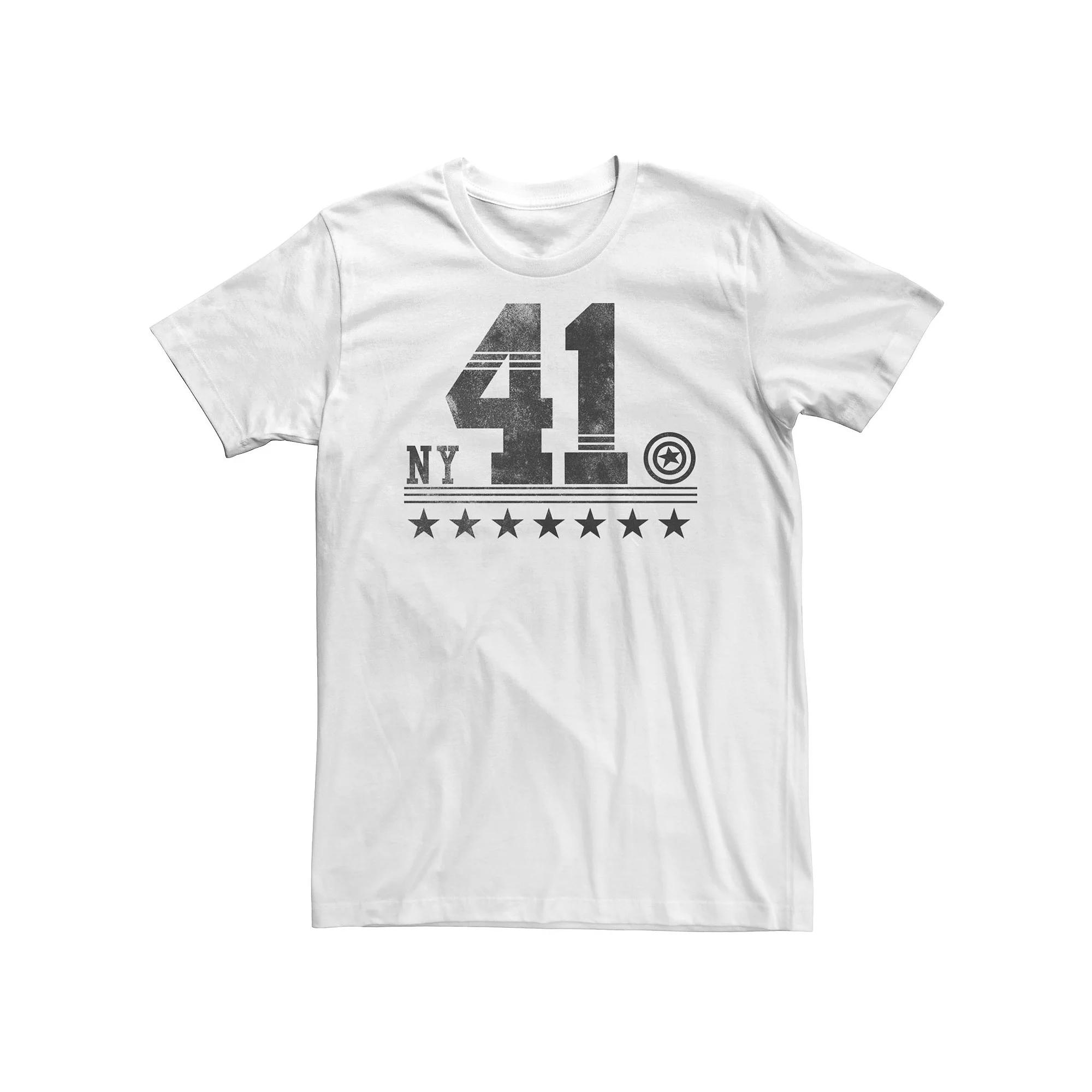 Big & Tall Marvel New York '41 Captain America Line Of Stars Poster Tee, Men's, Size: 4XL, White Product Image