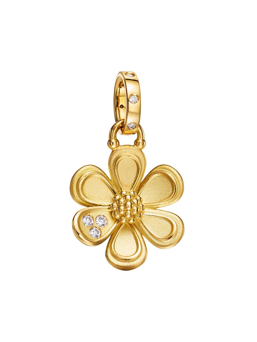 Womens FJ Golden Flower 18K Yellow Gold & 0.09 TCW Diamond Pendant Product Image