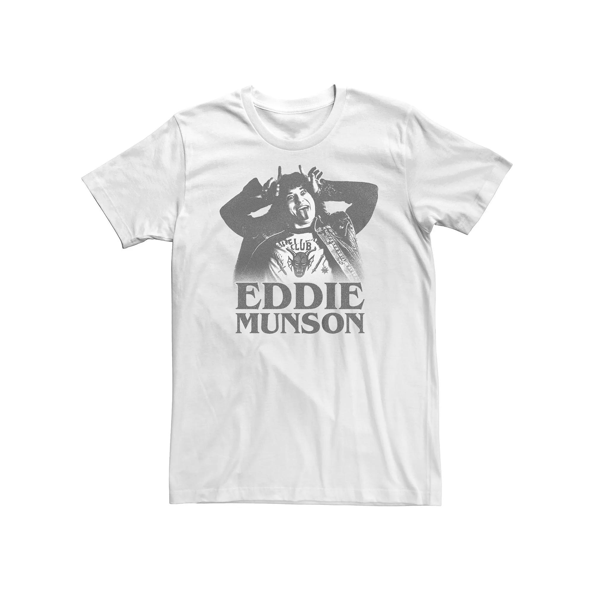 Big & Tall Stranger Things Eddie Horns BW Poster Tee, Men's,  Product Image