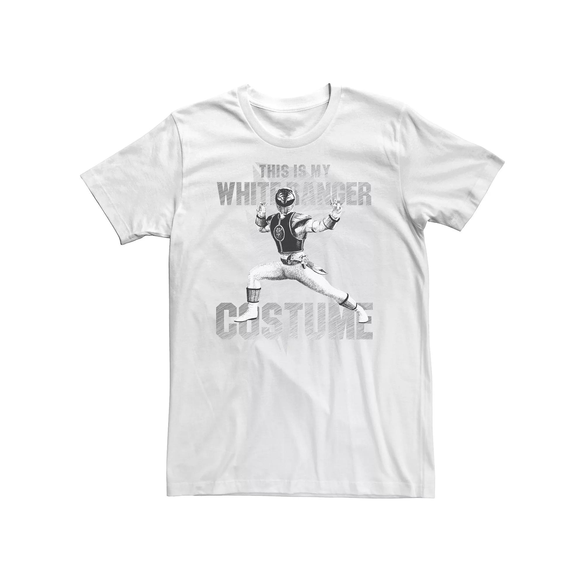 Big & Tall Power Rangers White Ranger Halloween Costume Tee, Men's,  Product Image