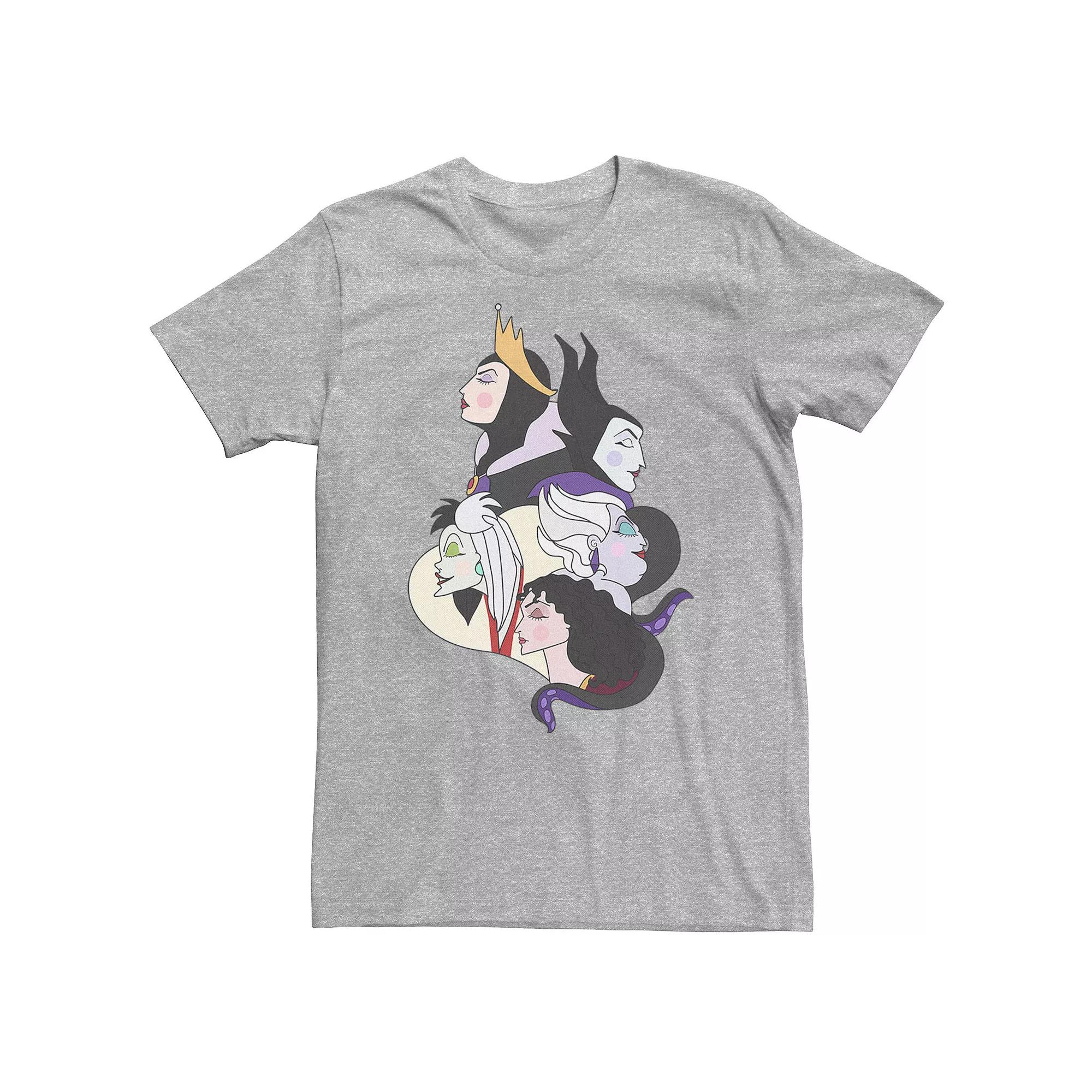 Big & Tall Disney Villains Side Profile Group Shot Tee, Men's,  Product Image