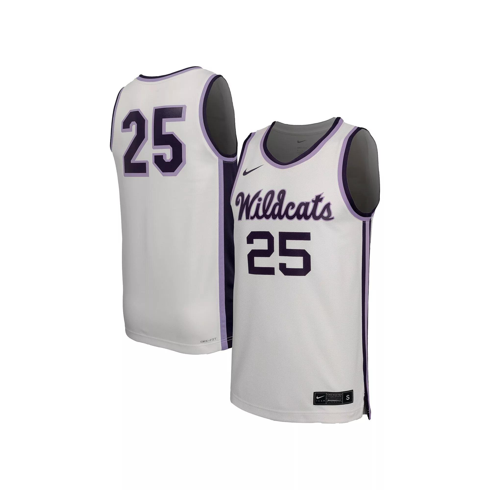 Men's Nike White Kansas State Wildcats #25 Retro Replica Basketball Jersey,  Product Image