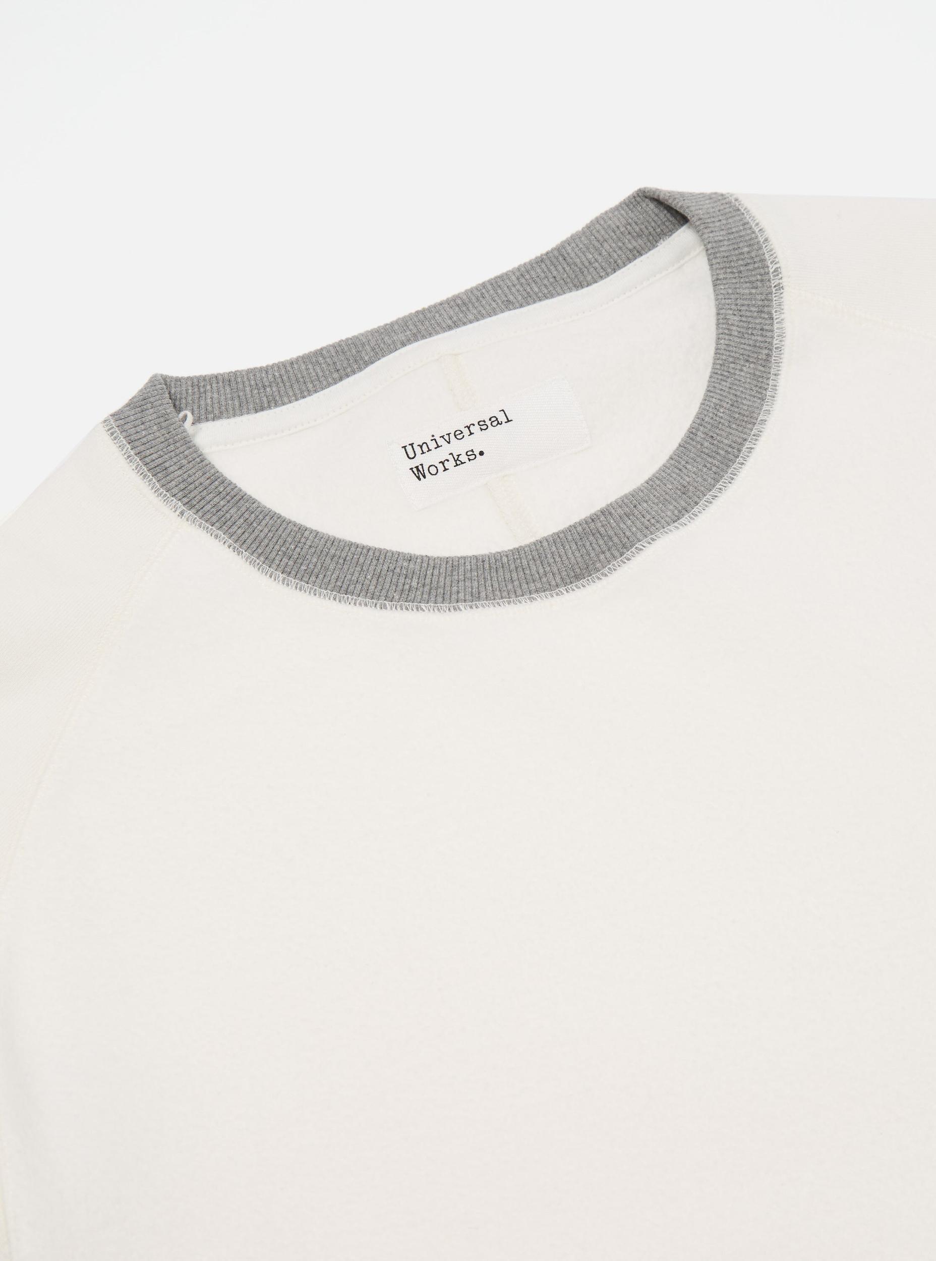 Ecru Brush Back Sweat Short Sleeve Crew Product Image