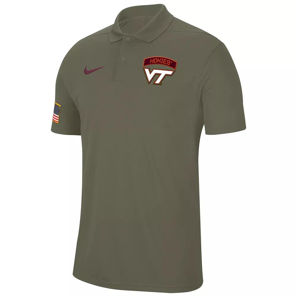 Men's Nike Olive Virginia Tech Hokies Military Appreciation Tour Performance Polo, Size: Large, Team Product Image