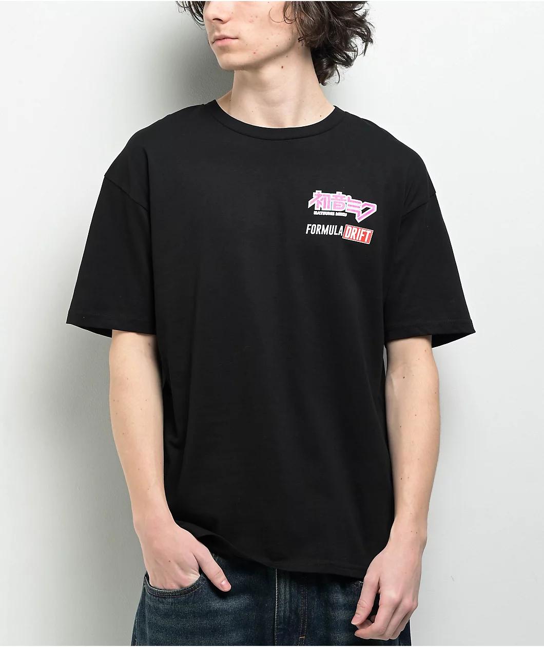 Formula DRIFT x Good Smile Racing Miku Black T-Shirt Product Image