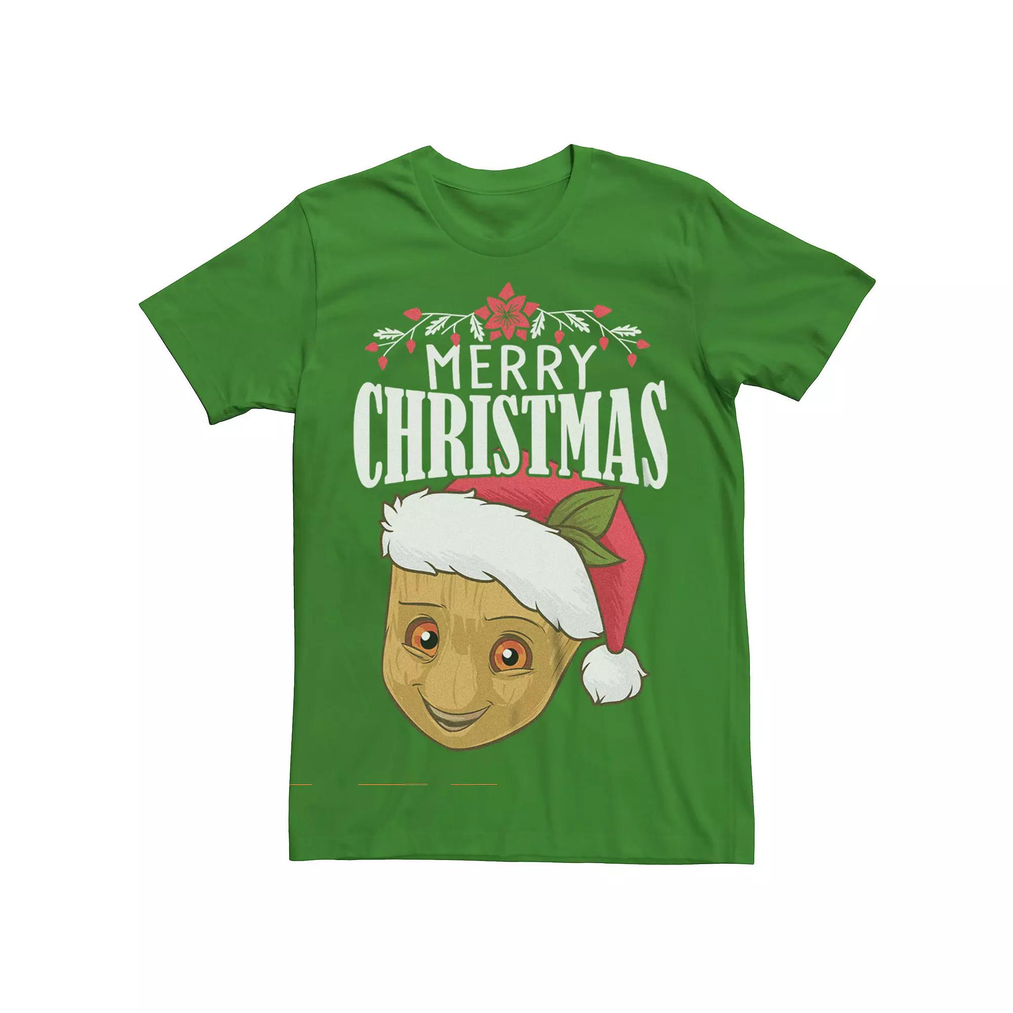 Men's Guardians Of The Galaxy Groot Merry Christmas Graphic Tee,  Product Image