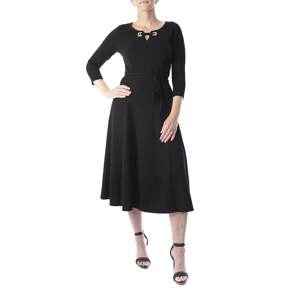 Women's Nina Leonard Grommet-Detail Midi Dress,  Product Image