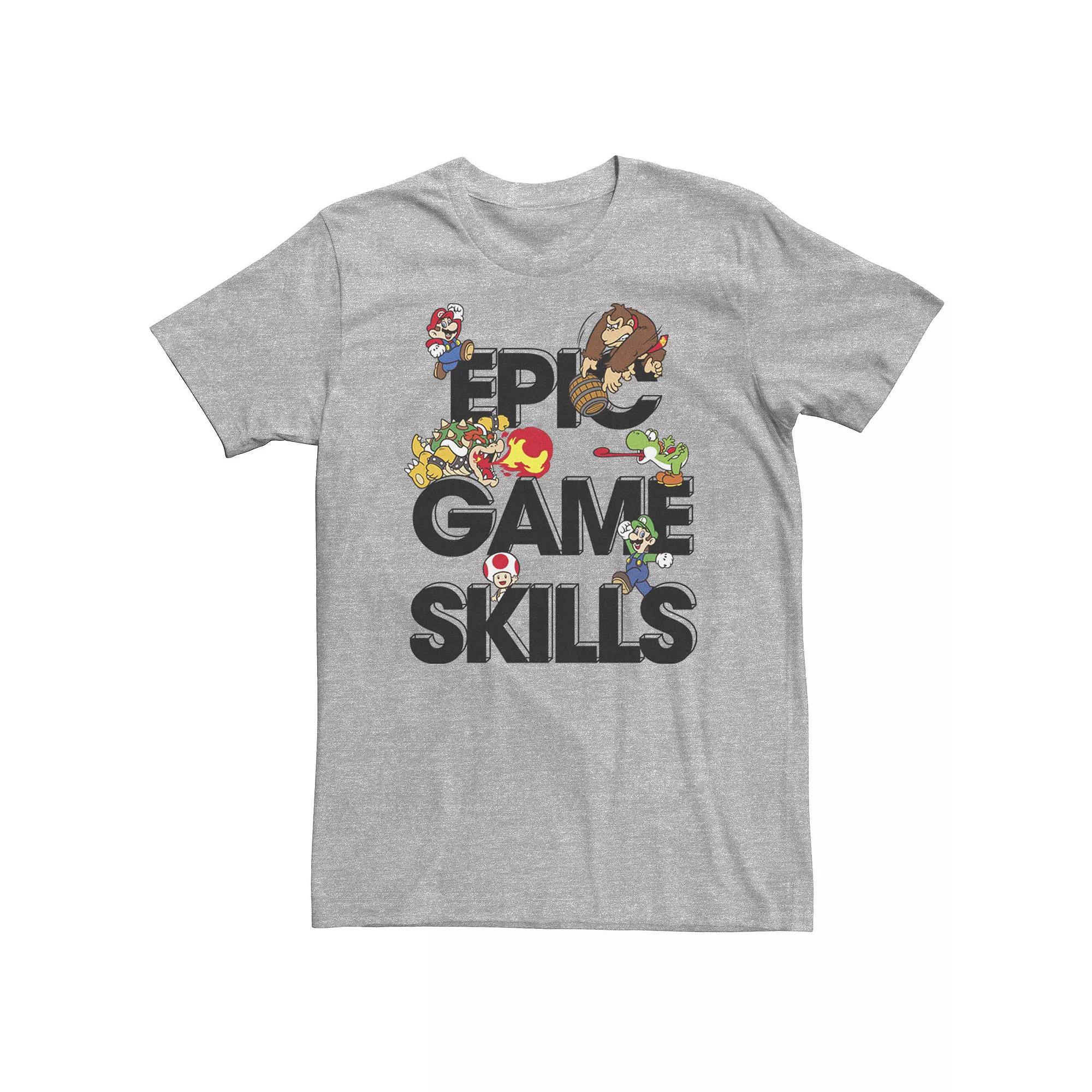 Big & Tall Nintendo Super Mario Bros. Epic Game Skills Character Collage Tee, Men's,  Product Image