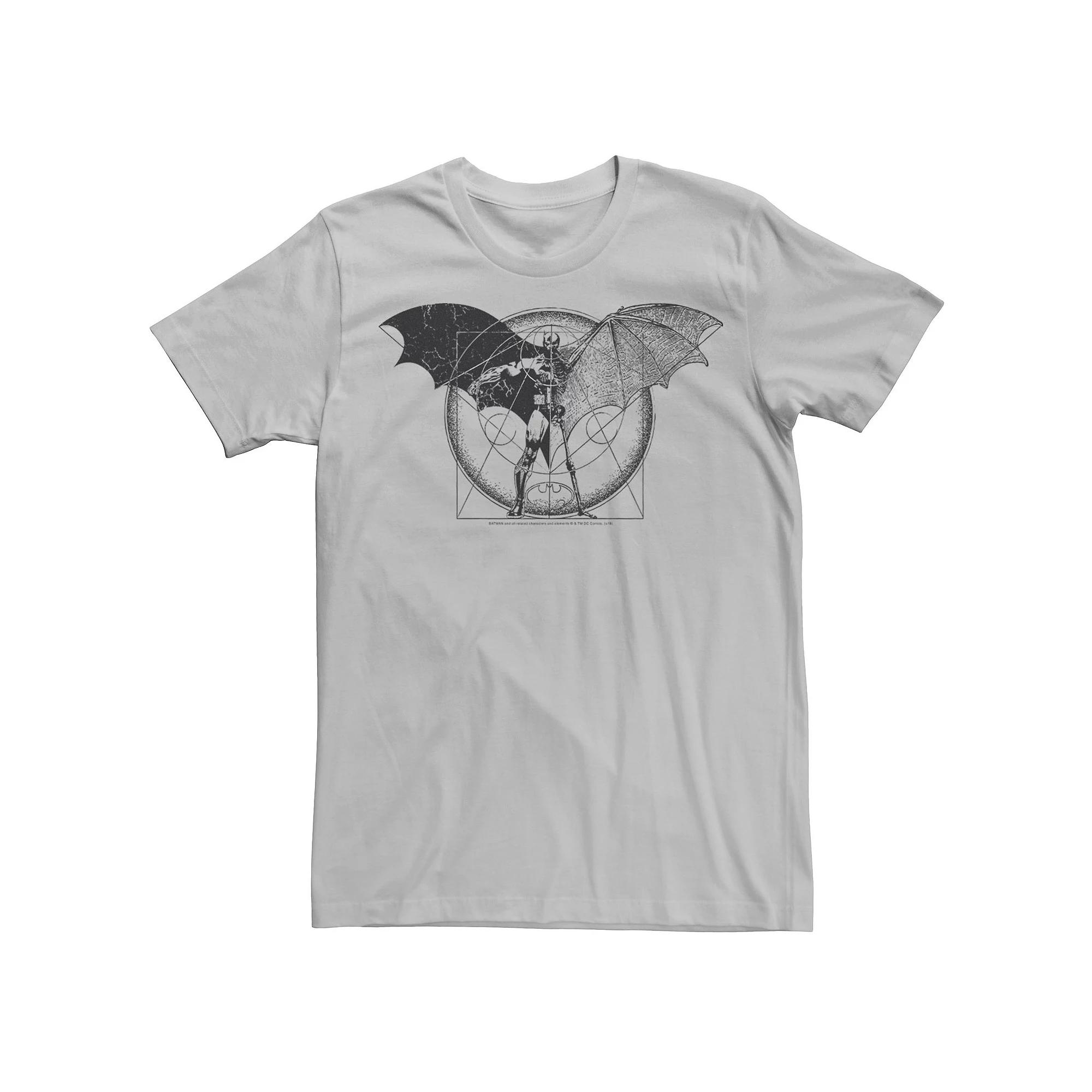 Men's DC Comics Batman Half Skeleton Sketched Poster Tee, Size: Small, Silver Product Image