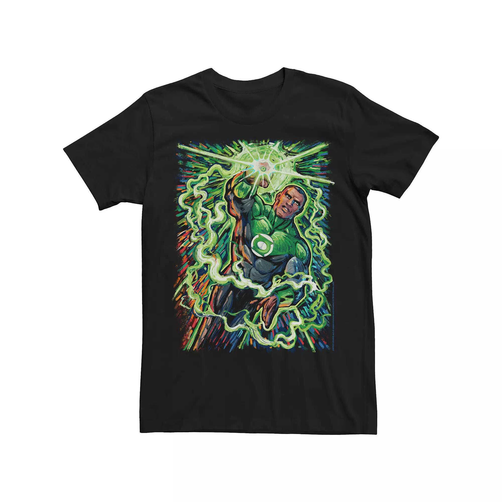 Men's Justice League John Stewart Lantern Paint Poster Tee,  Product Image