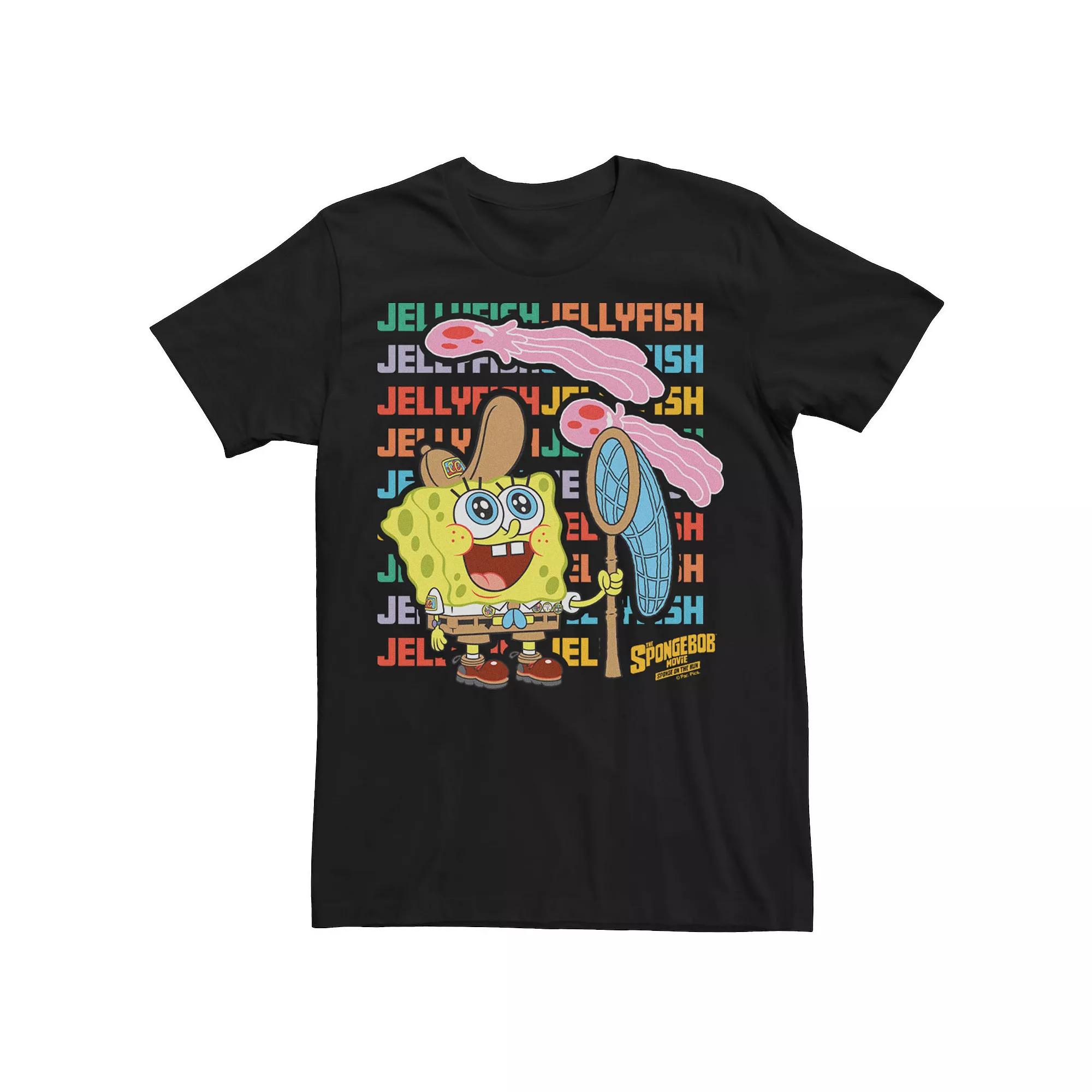 Men's SpongeBob Sponge On The Run Jellyfish Stack Tee,  Product Image