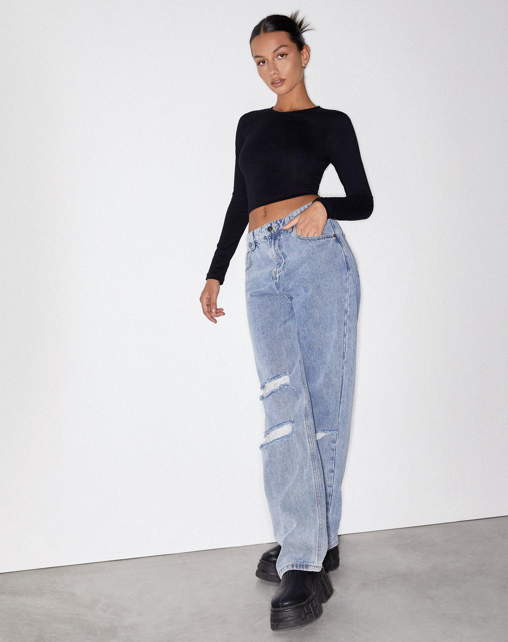 Rips Parallel Jean in Light Wash Product Image