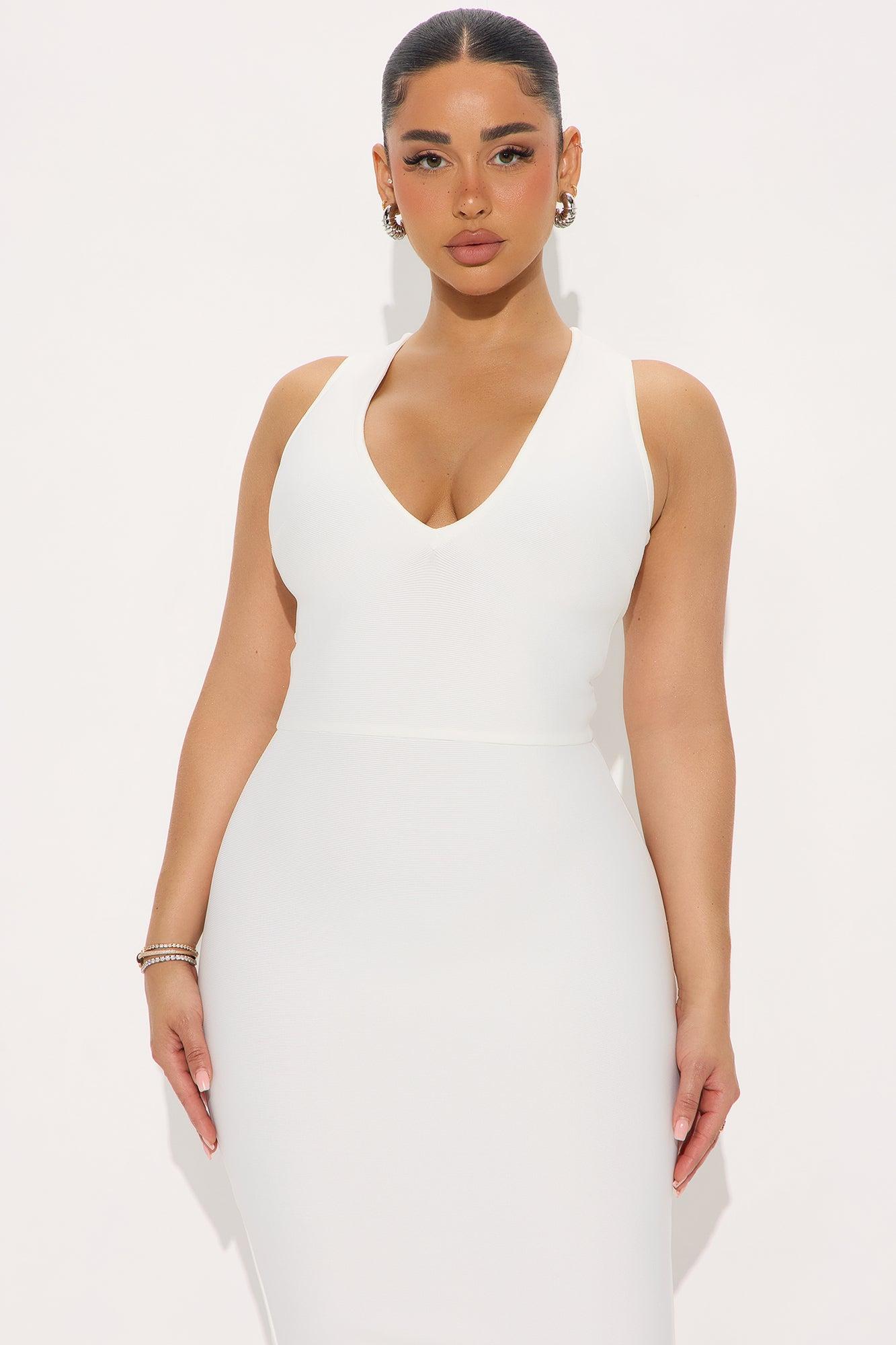 Bold Presence Bandage Midi Dress - White Female Product Image
