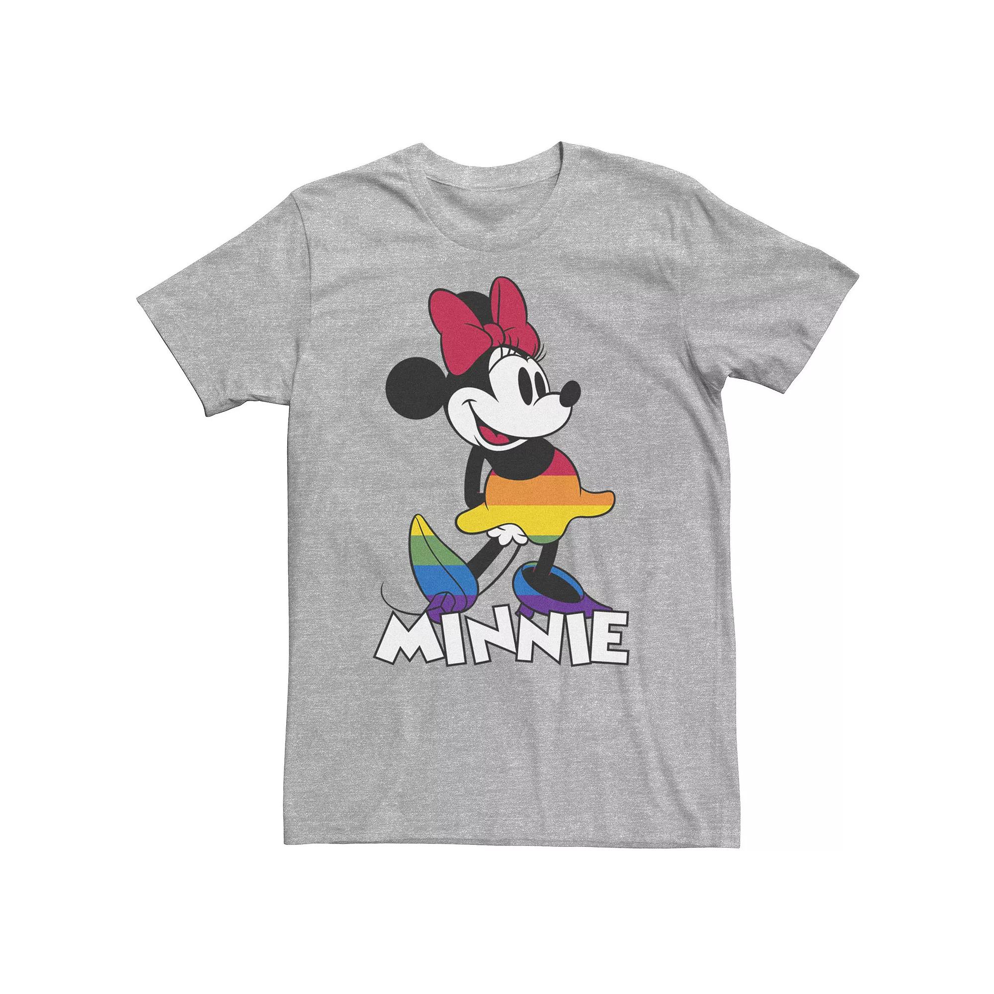 Big & Tall Disney Minnie Mouse Rainbow Striped Skirt Portrait Tee, Men's,  Product Image