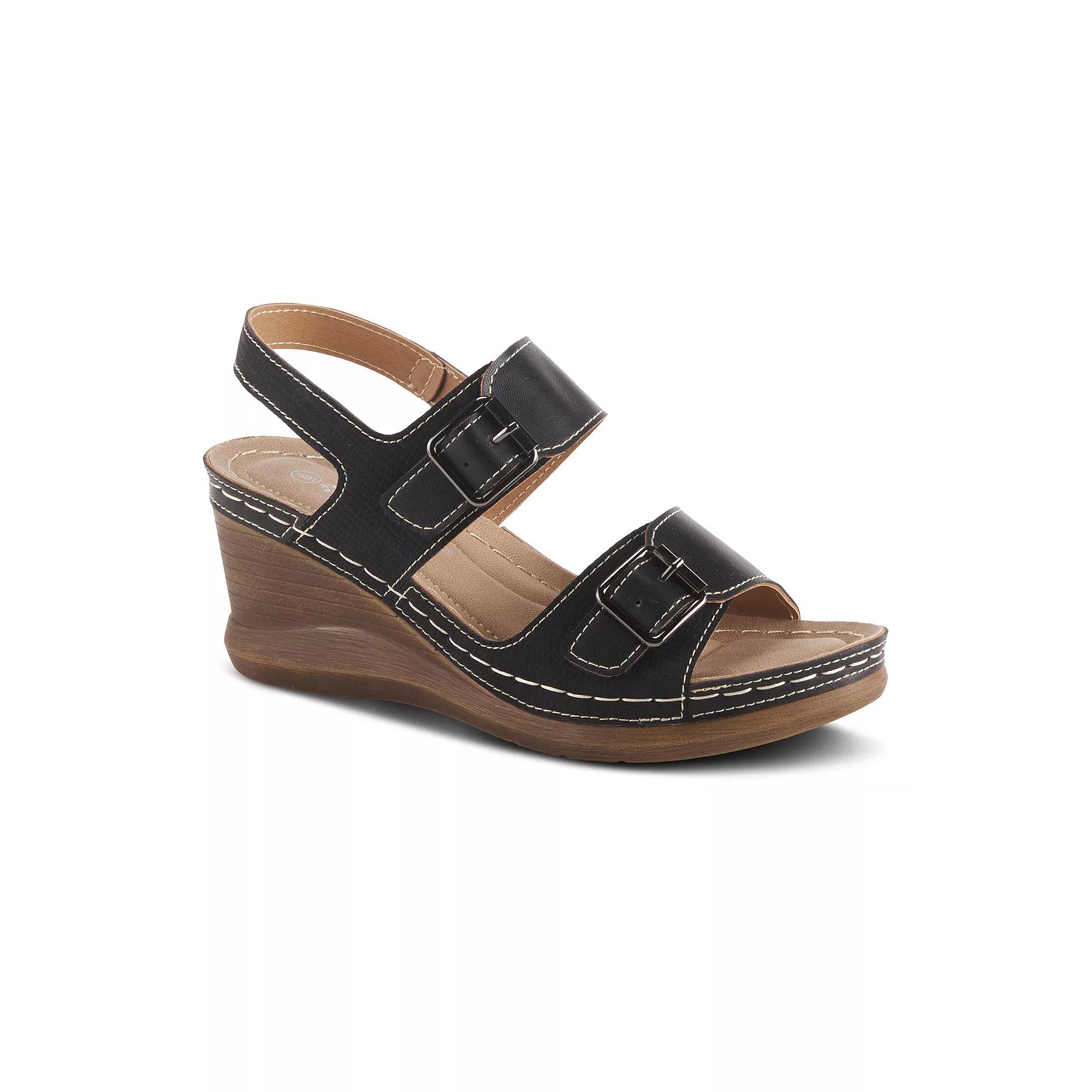 Patrizia Tavlin Women's Wedge Sandals, Size: 41, Black Product Image