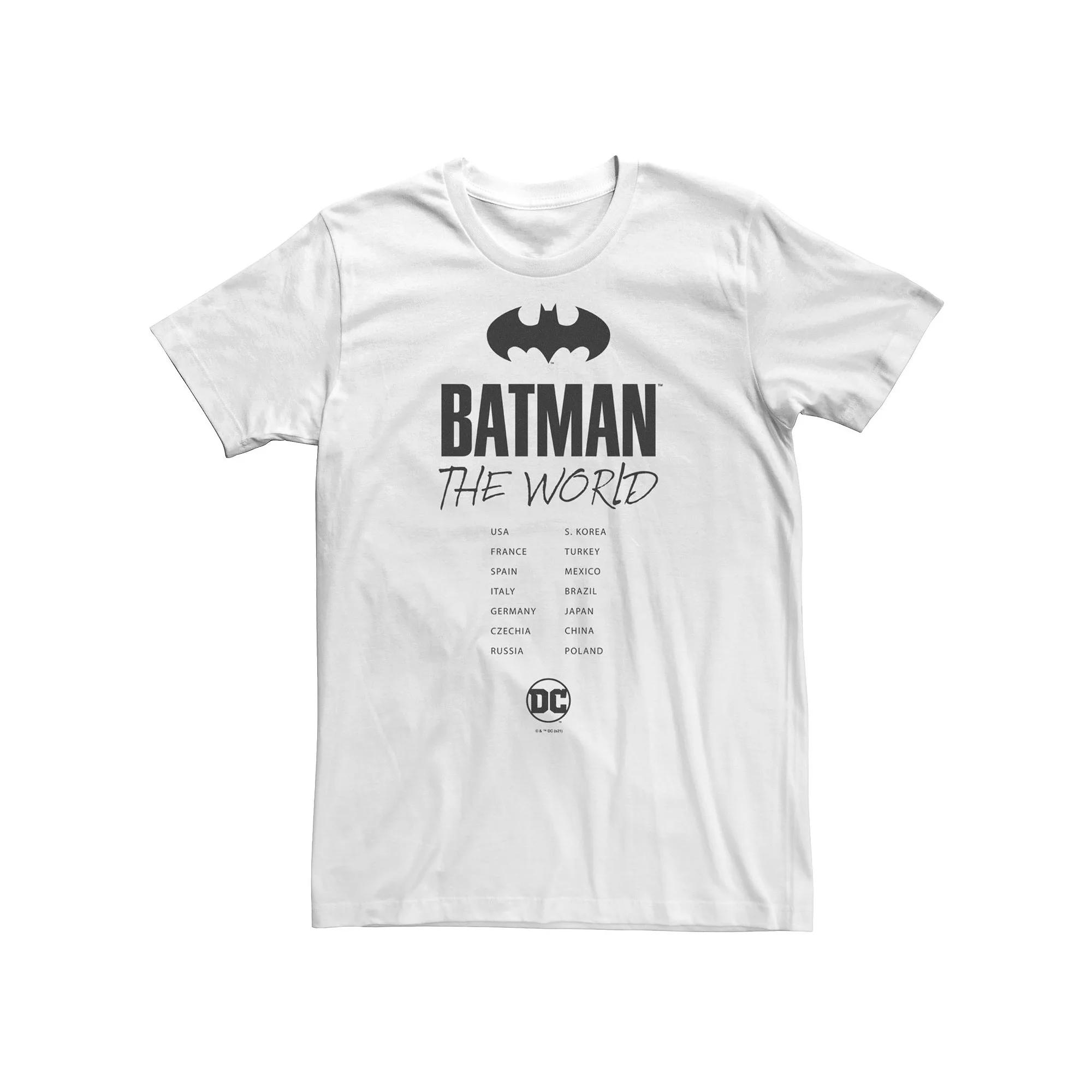 Big & Tall DC Comics Batman: The World Bat Logo Stamp Tee, Men's,  Product Image