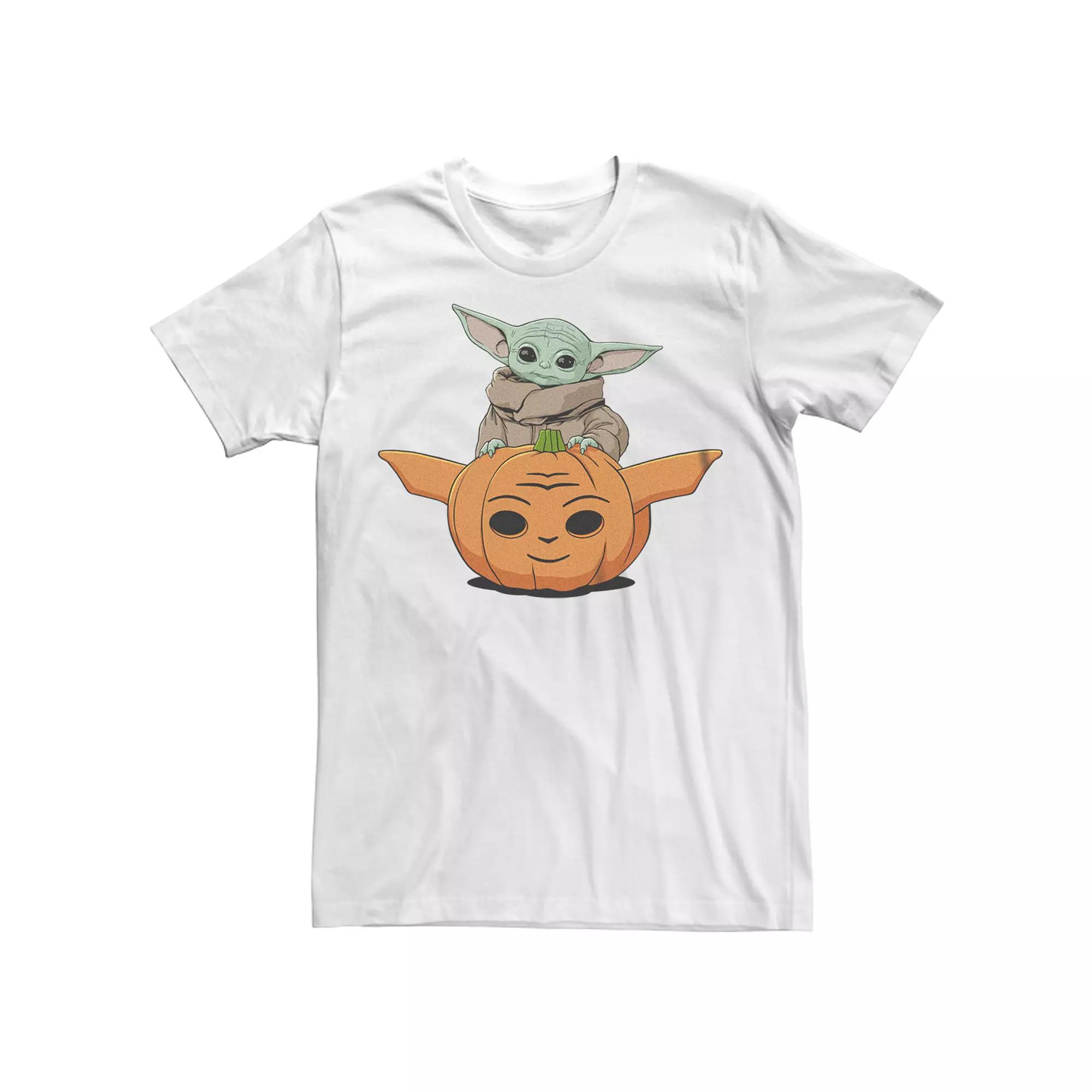 Men's Star Wars The Mandalorian Halloween Grogu Jack-o'-lantern Graphic Tee,  Product Image