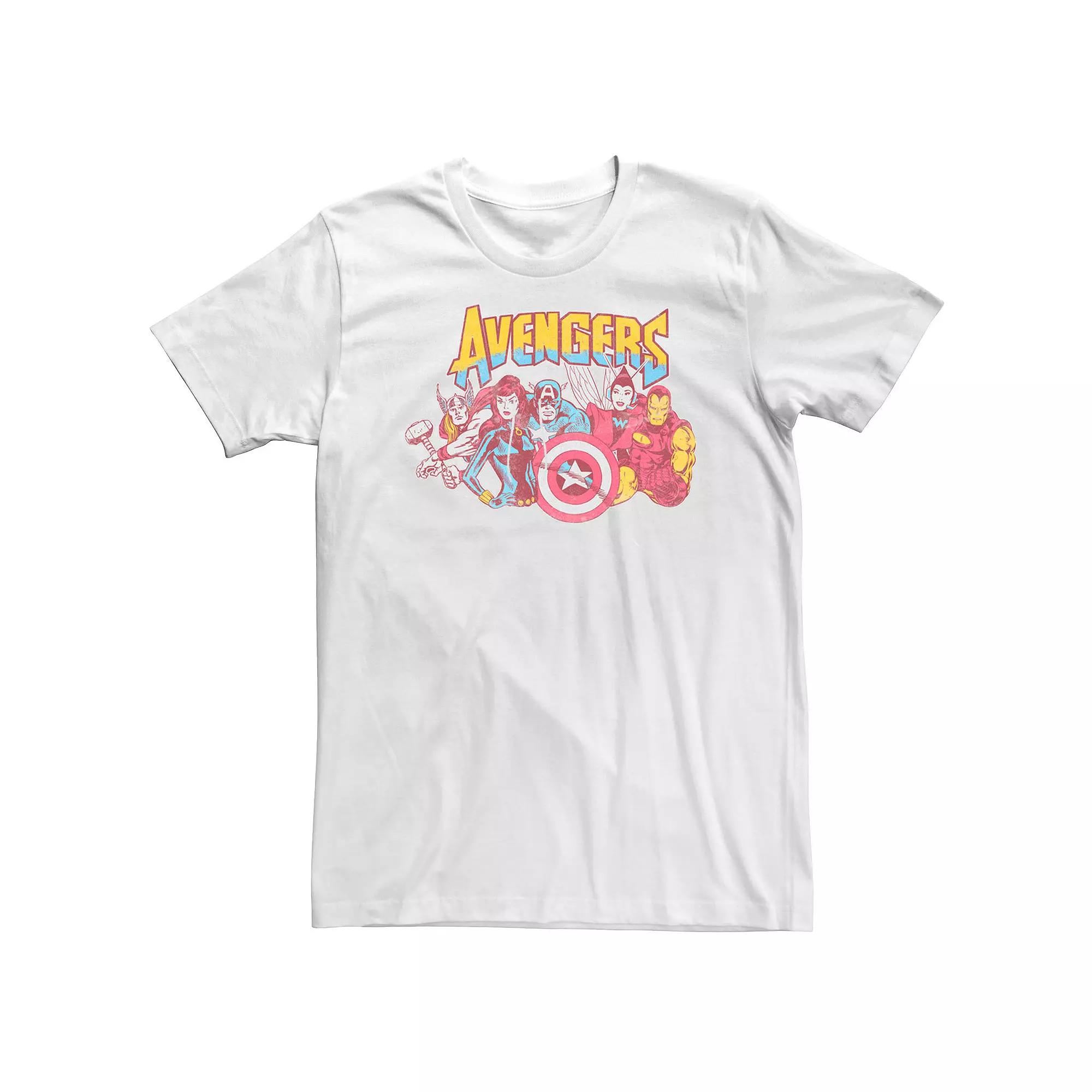 Big & Tall Marvel Avengers Superheroes Vintage Comics Tee, Men's,  Product Image