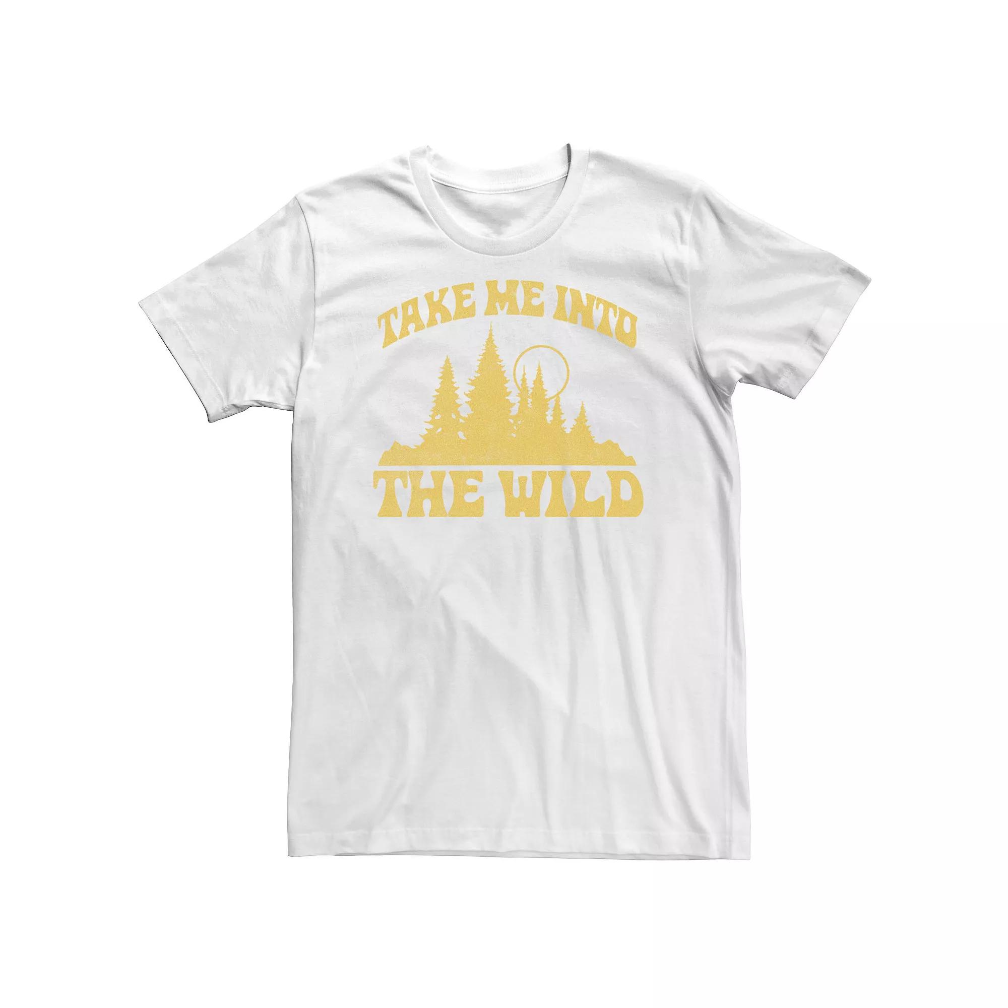 Big & Tall Take Me In To The Wild Forest Silhouette Graphic Tee, Men's, Size: 5XL, White Product Image