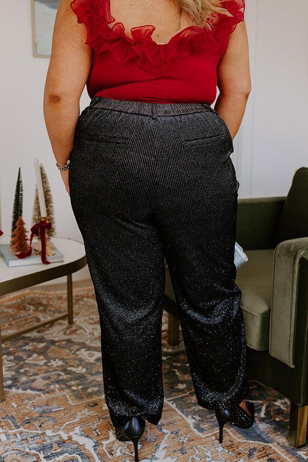 Eleven Madison High Waist Glitter Pants Curves Product Image