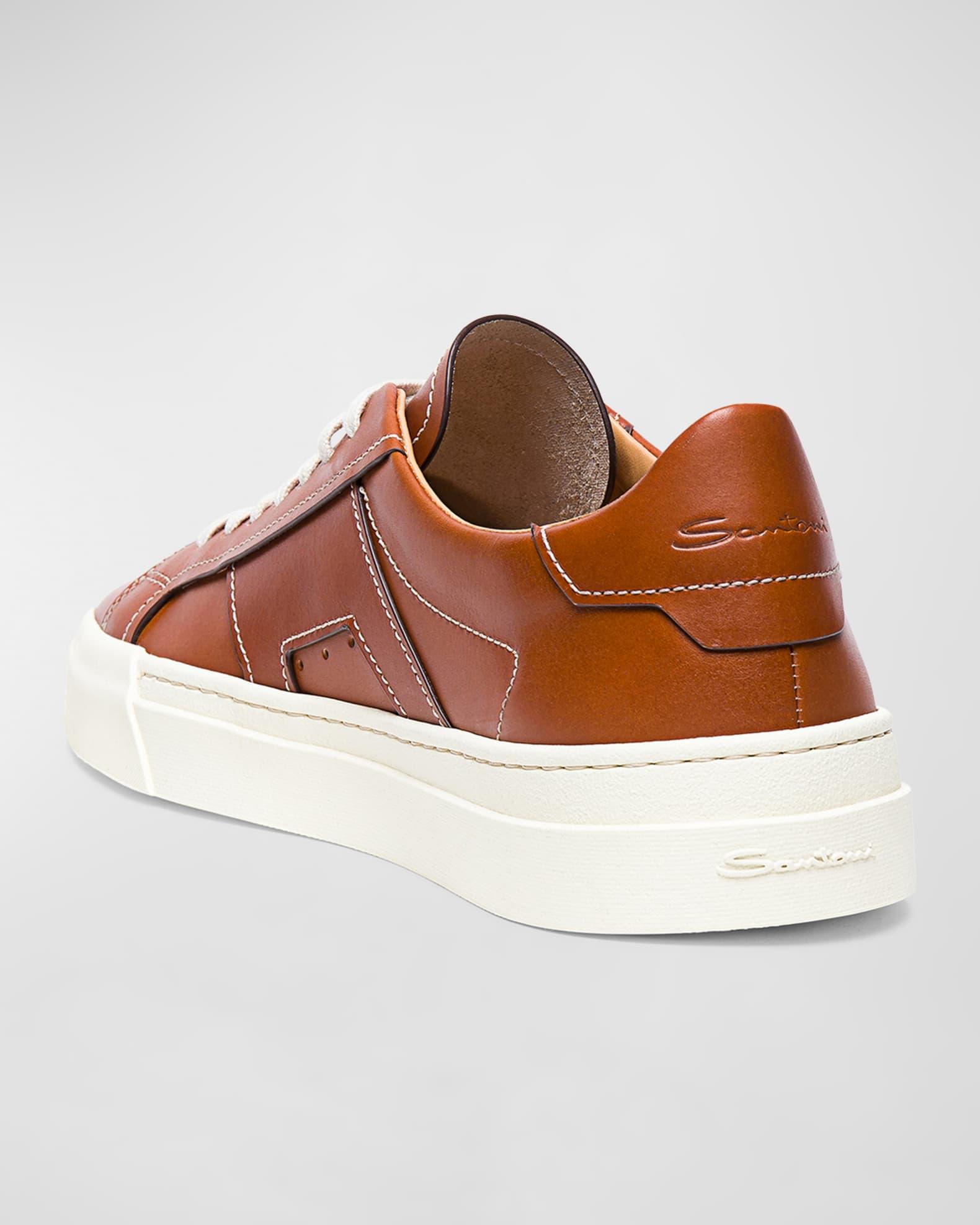 Men's Low-Top Leather Sneakers  Product Image