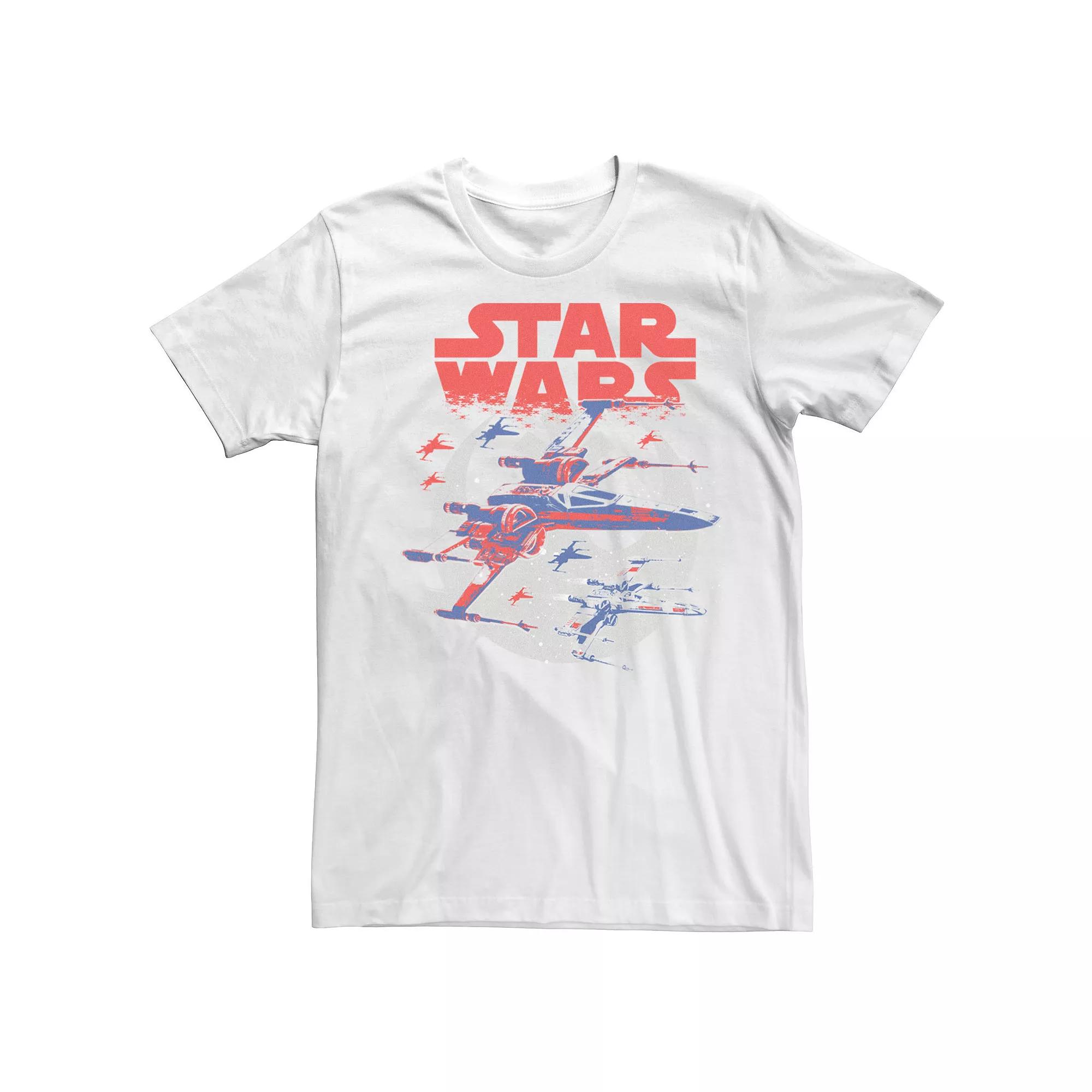 Men's Star Wars X-Wing Fighter Flight Graphic Tee, Size: Small, White Product Image