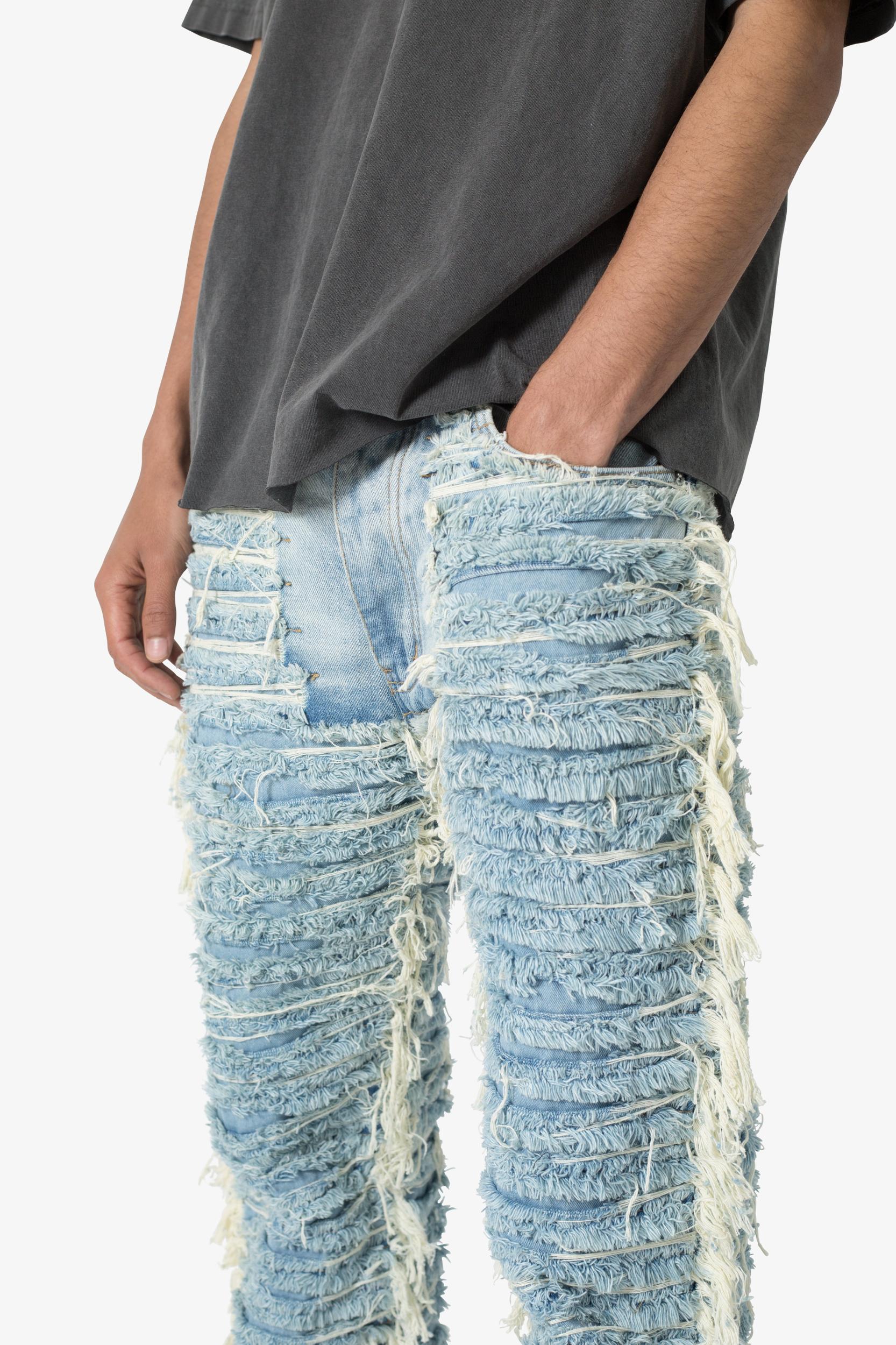 V631 Baggy Frayed Denim - Blue Product Image