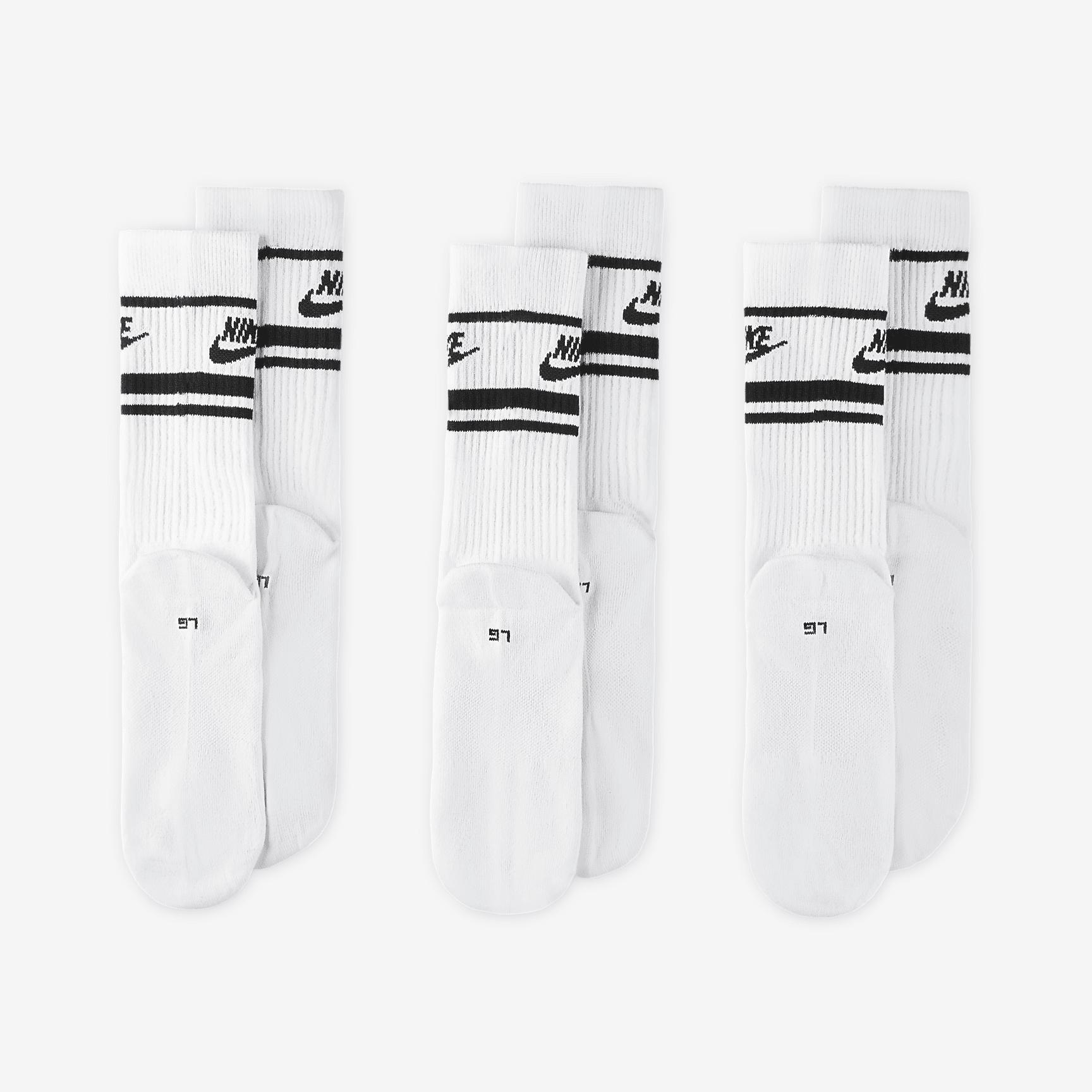 Unisex Nike Sportswear Dri-FIT Everyday Essential Crew Socks (3 Pairs) | DX5089-100 Product Image