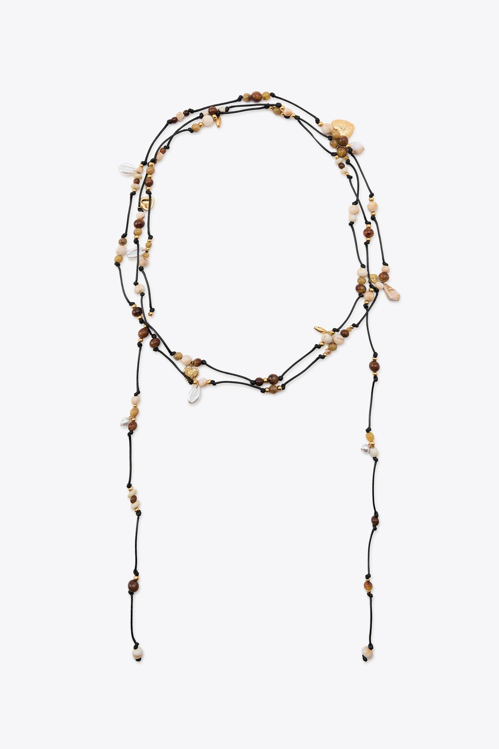 MULTI-WAY CORD BEADED CHARM NECKLACE Product Image