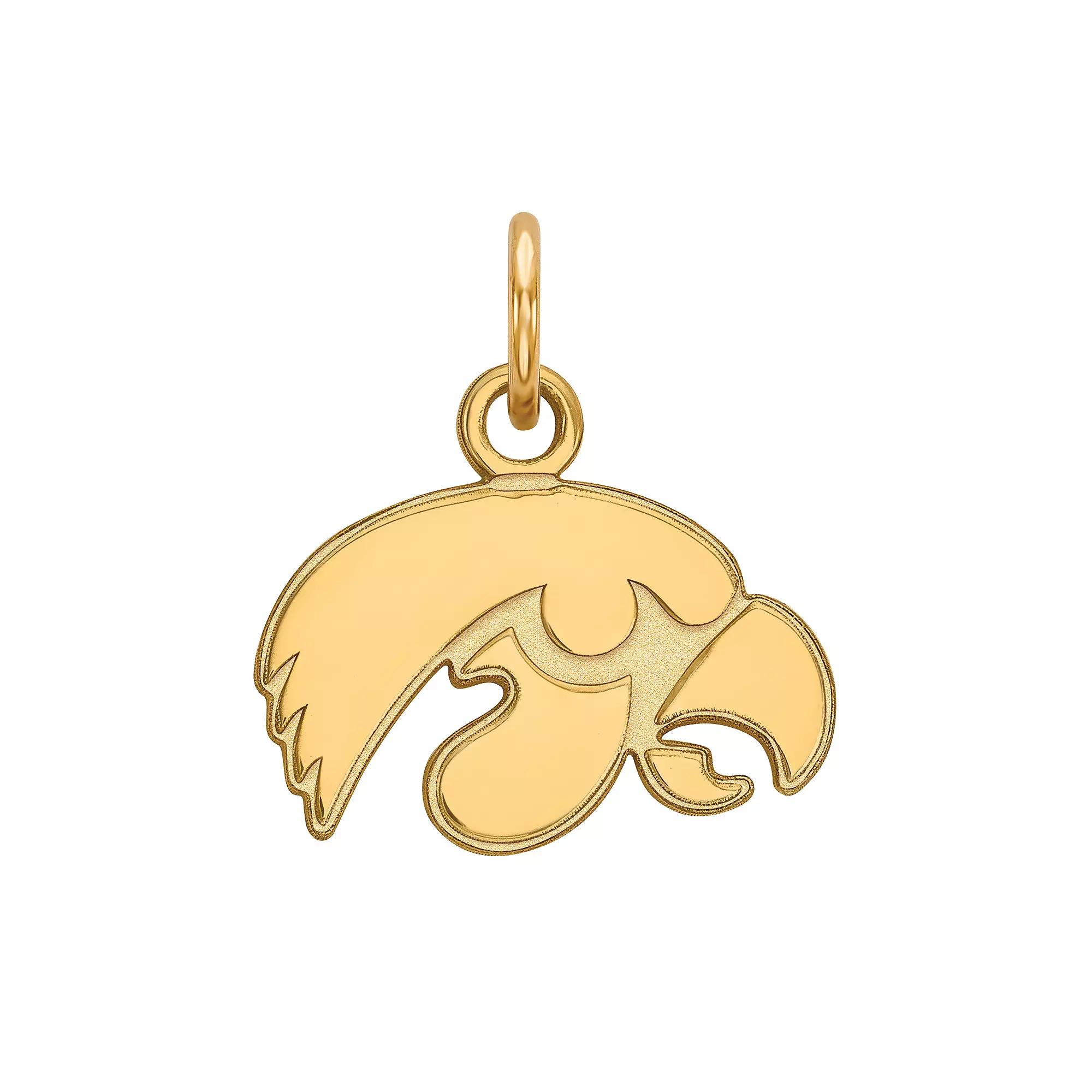LogoArt Sterling Silver 14k Gold Plated Iowa Hawkeyes XS Pendant, Women's, Size: 15 mm Product Image