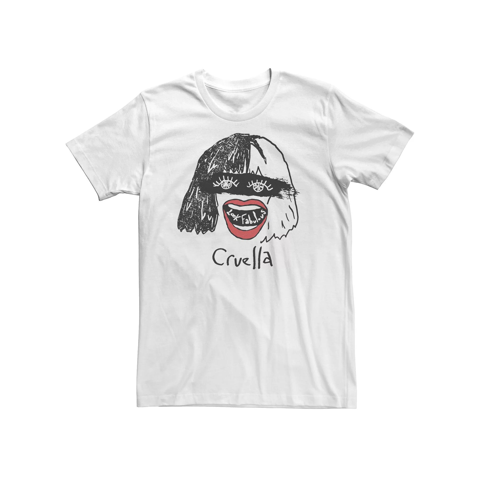 Big & Tall Disney Cruella Look Fabulous Sketch Tee, Men's,  Product Image