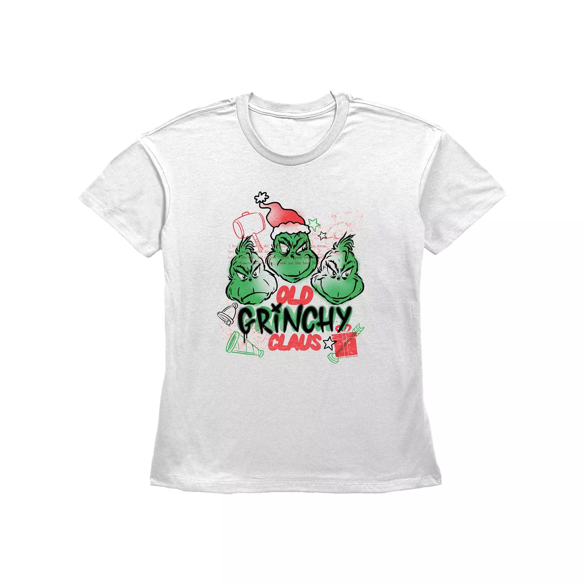 Women's Dr. Seuss Old Grinchy Claus Graphic Tee,  Product Image