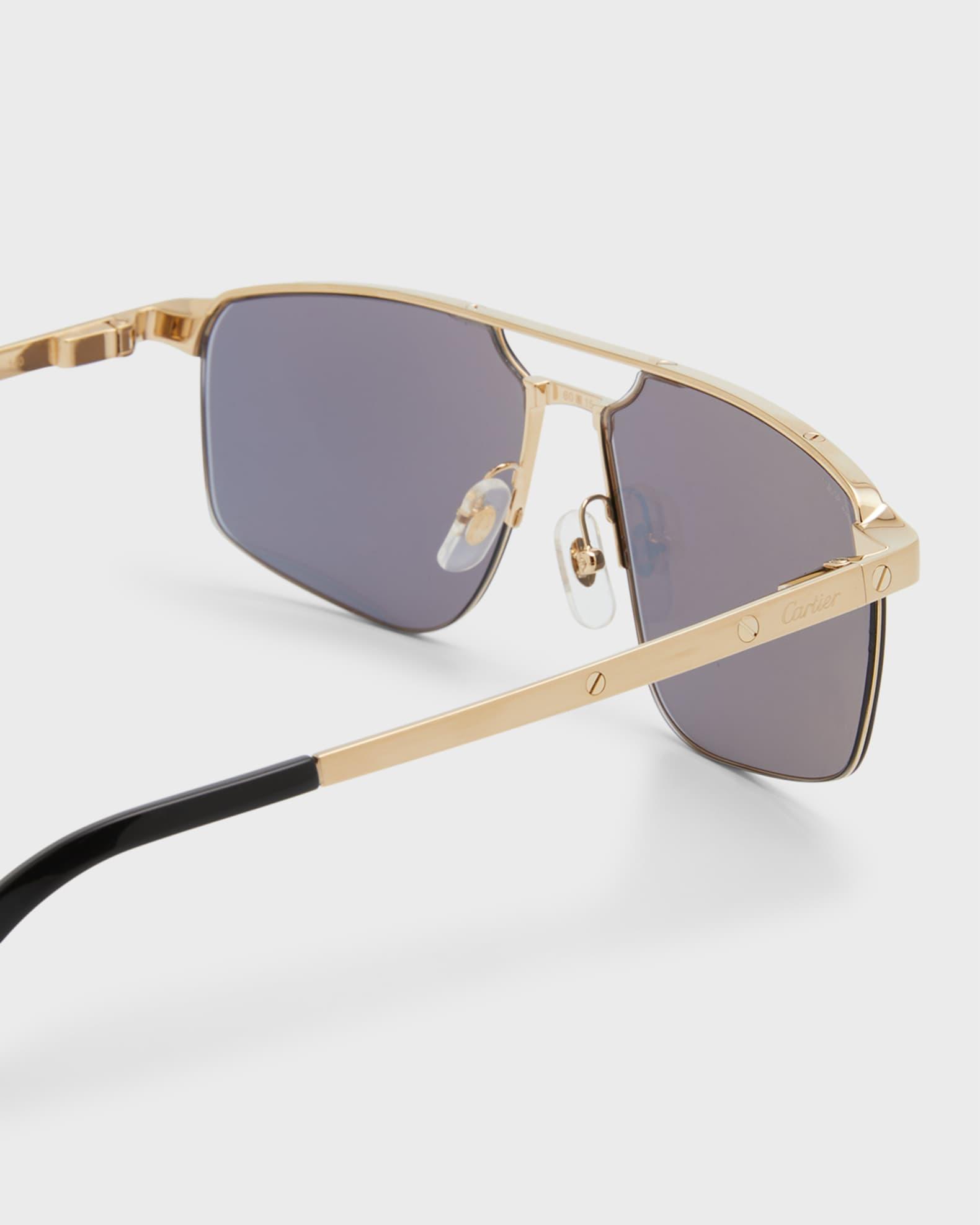 Men's Square Rimless Metal Sunglasses Product Image