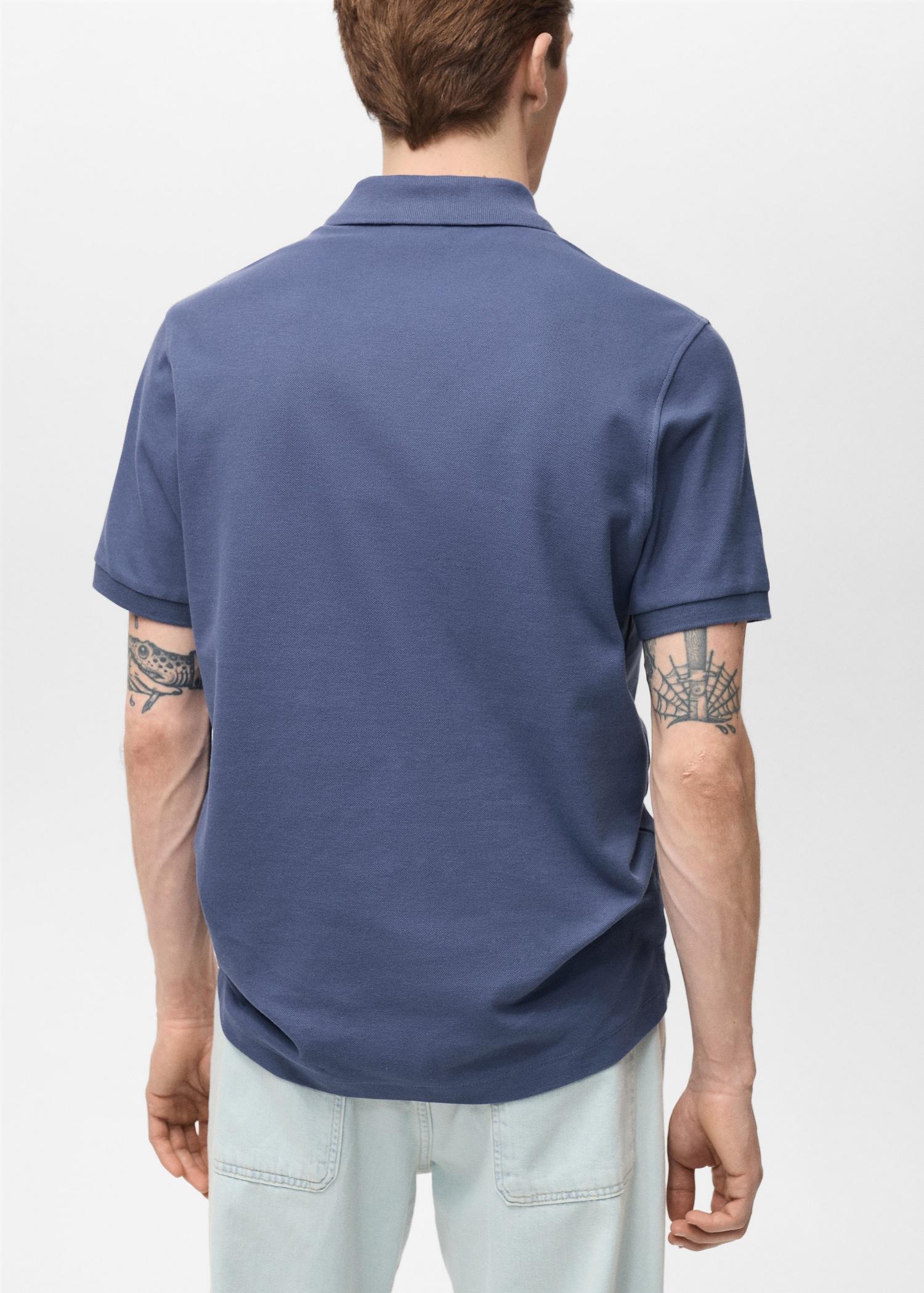 Regular-fit cotton piqué polo shirt - Men | MANGO USA Product Image
