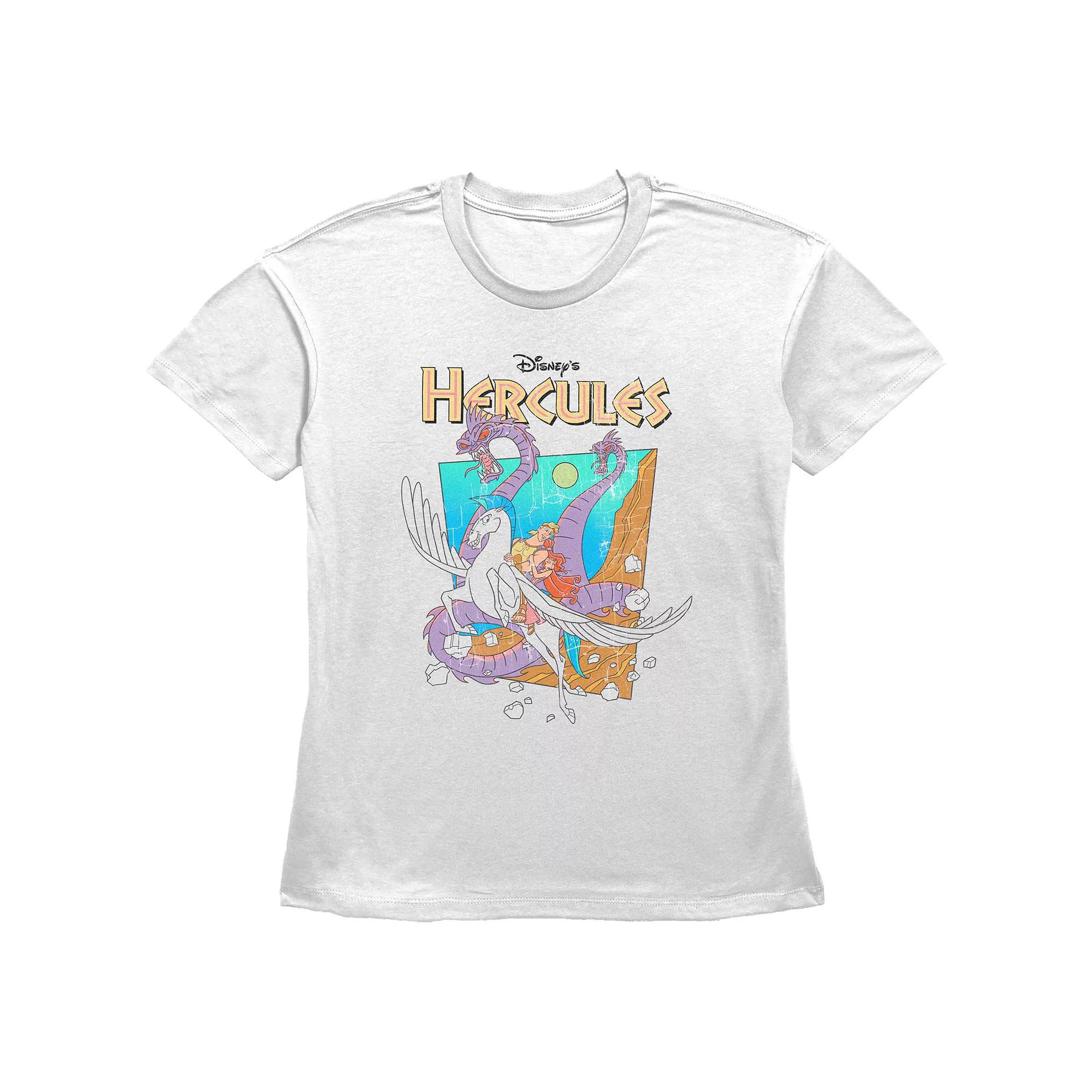 Disney's Hercules Women's Hydra Escape Cracked Image Graphic Tee, Size: XL, White Product Image