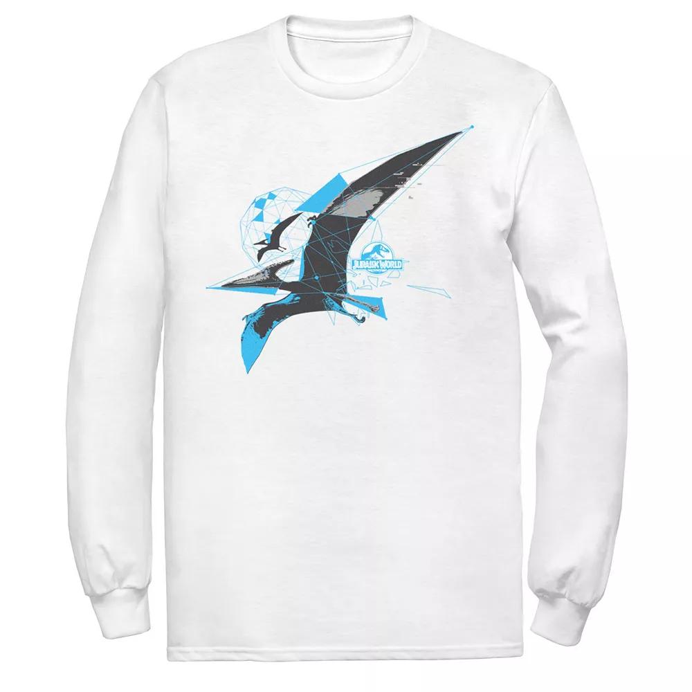 Men's Jurassic World Pterodactyl Geometric Poly Long Sleeve Graphic Tee,  Product Image
